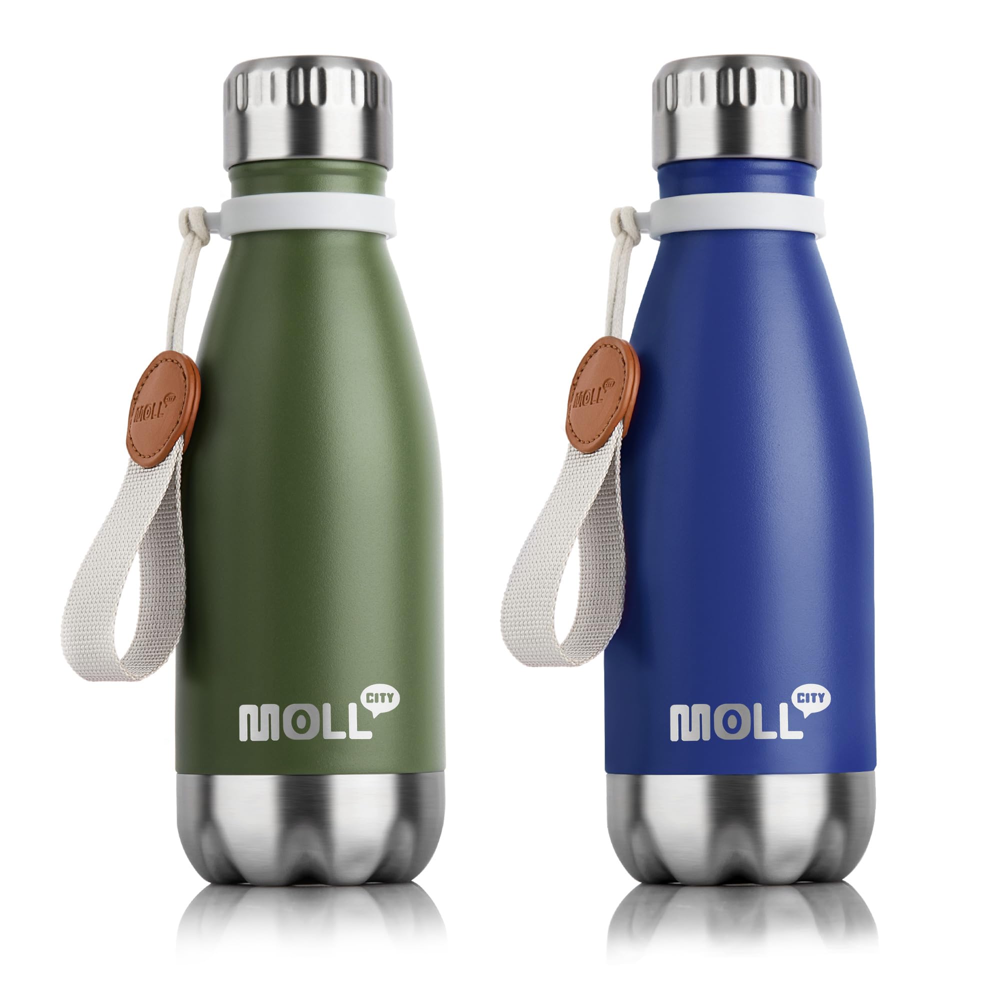 Mollcity Kids Water Bottle-9 oz Stainless Steel Vacuum Insulated Waters Bottle for Kids for School, Leak Proof Cola Shape Travel