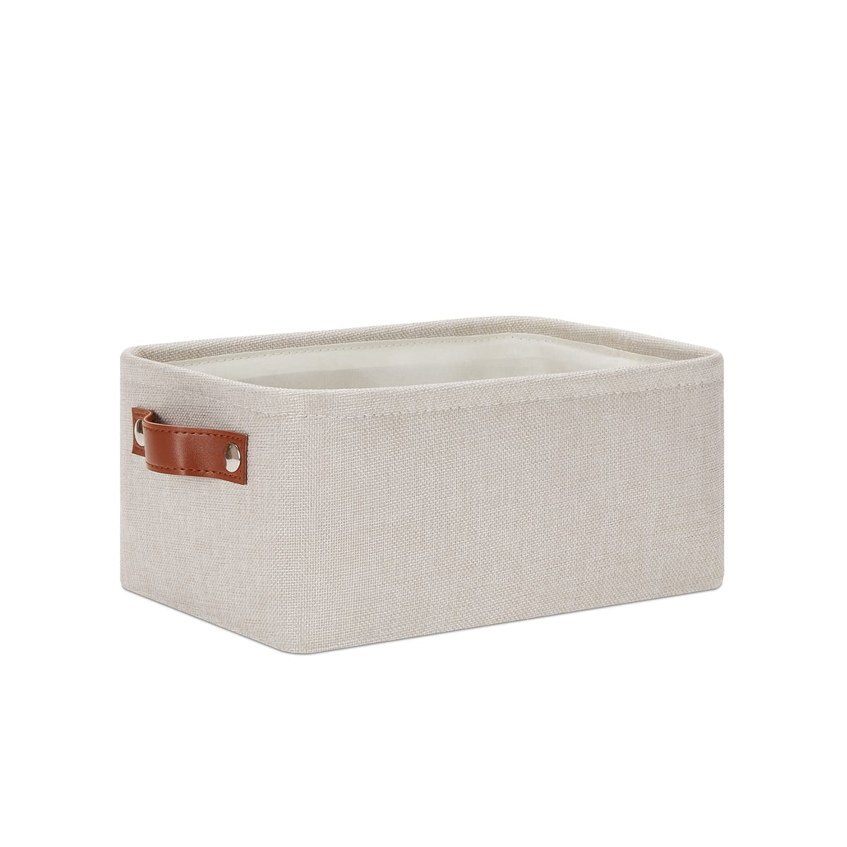 Dullemelo Small Storage Basket For Shelves, Small Fabric Collapsible Rectangular Storage Bin For Shelves, Closets, Nursery, Home