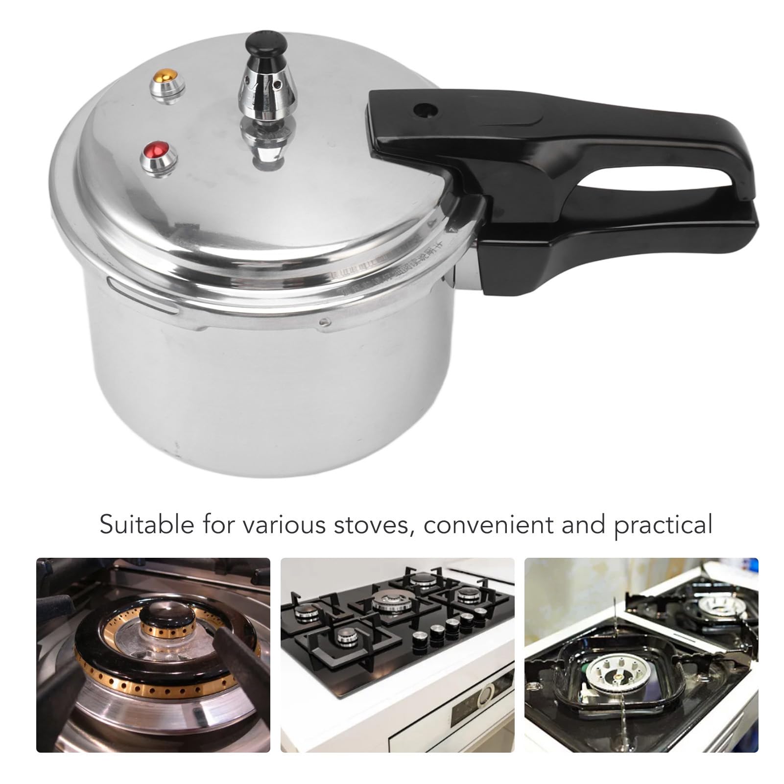 3 Liter Pressure Cooker, 18cm Bottom 3L Steamer Cooker, Mini Aluminium Alloy Mini Pressure Cooker for Gas Stove