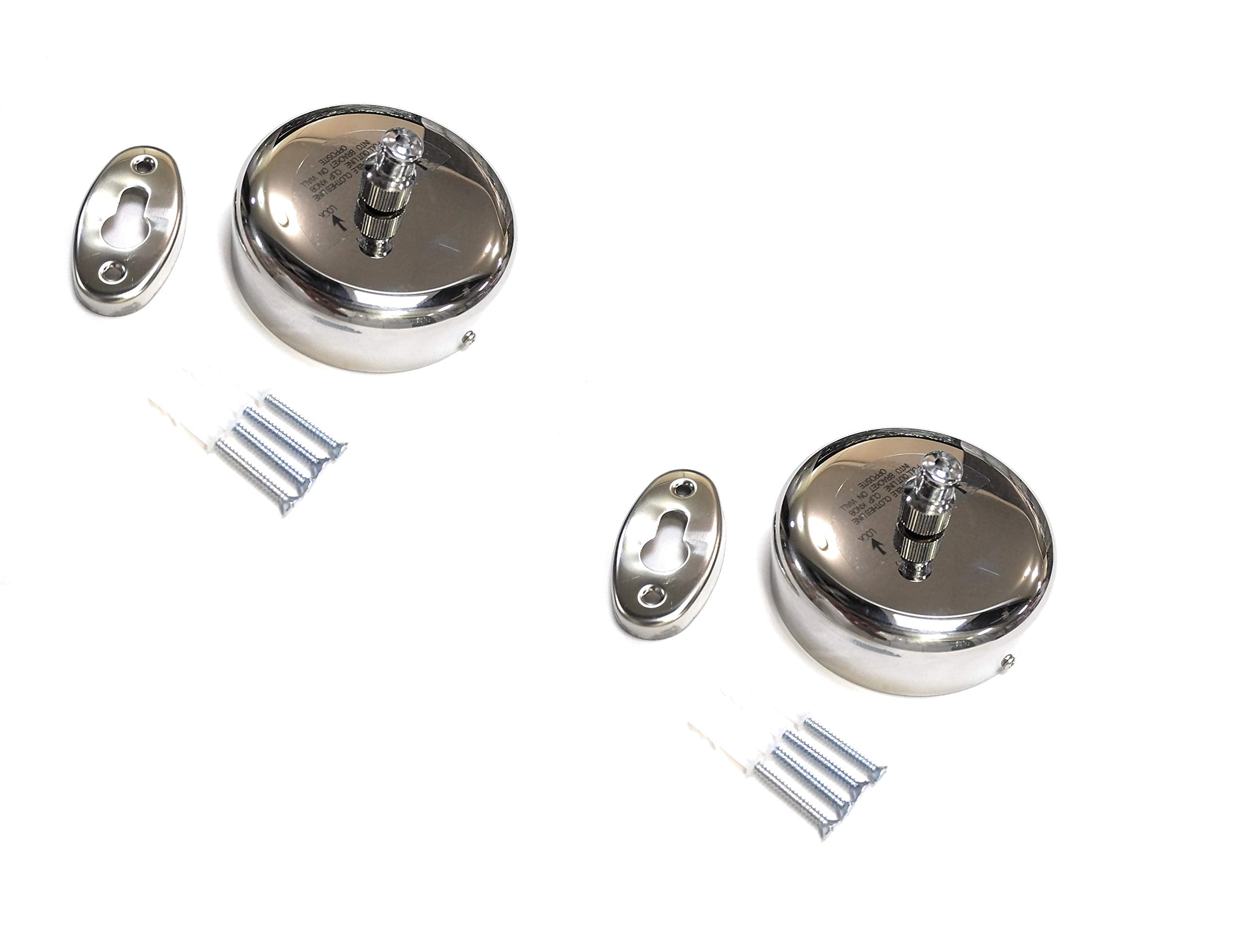 Fapbadri Retractable And Lockable Cloth Line, Screws & Wall-Plugs Included, Pack Of 2