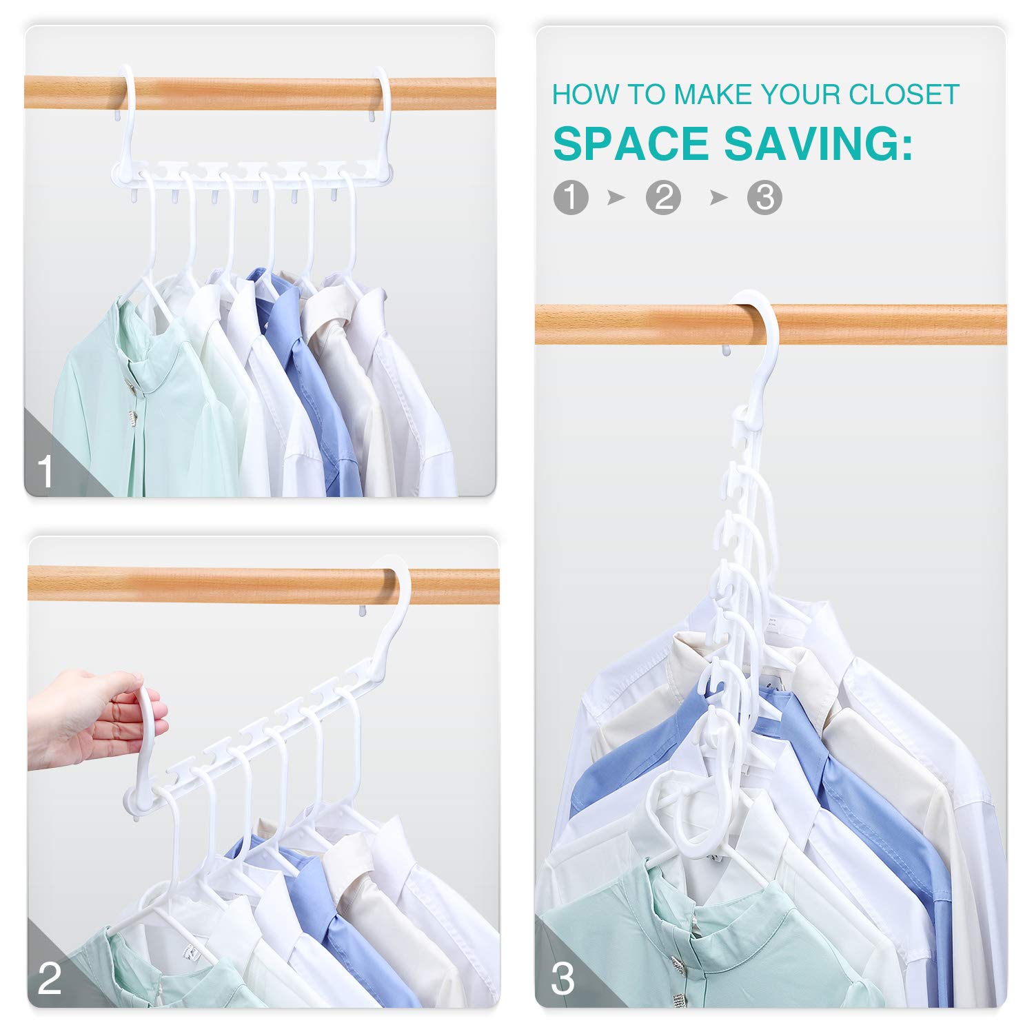House Day Sturdy Plastic Space Saving Hangers Cascading Hanger Organizer Pack Of 20 Closet Space Saver Multifunctional Hangers F