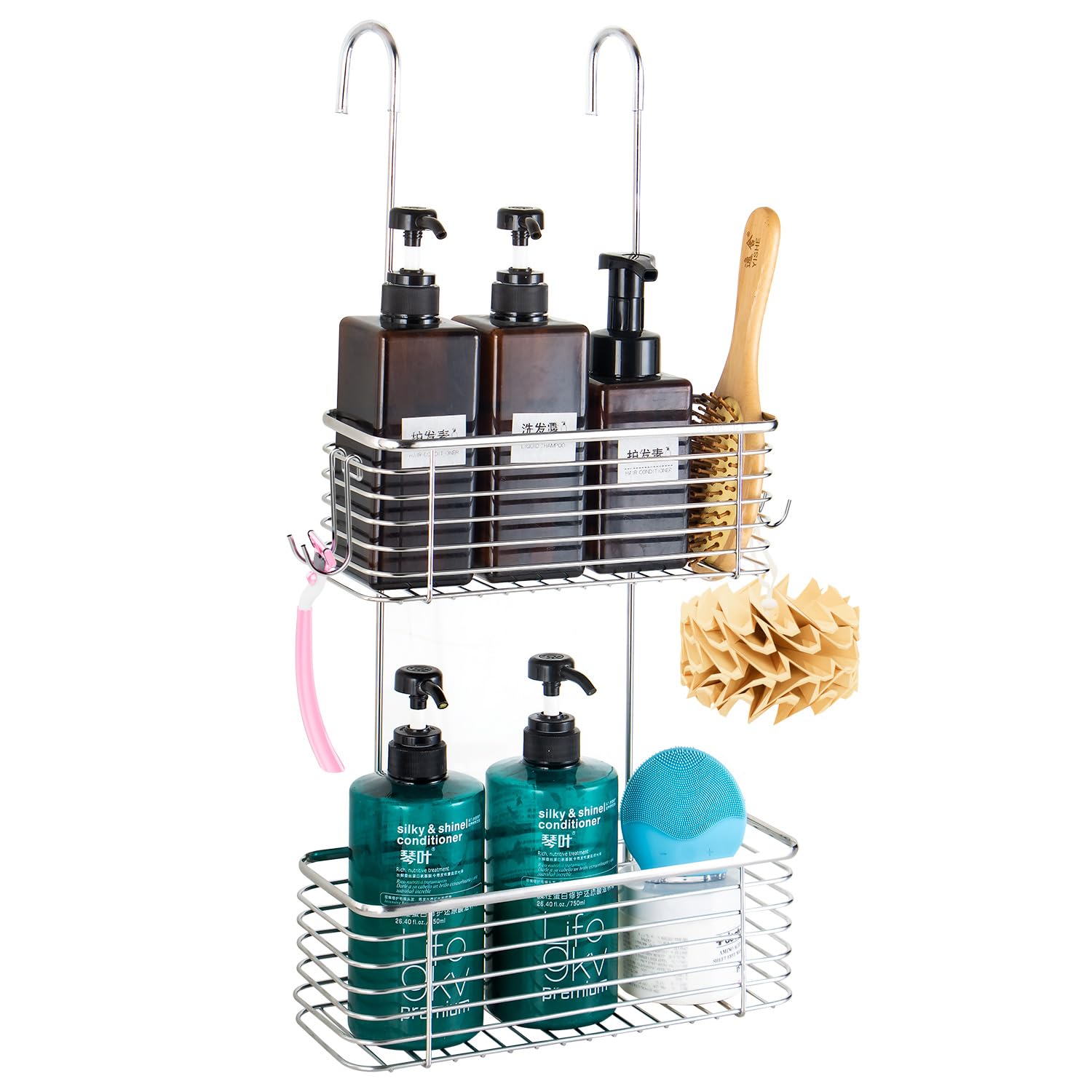 Yqh Hanging Shower Rack, Bathroom Rack Storage Rack, Shampoo Bracket, The Back Hook Can Be Rotated, And Can Be Hung On The Fauce