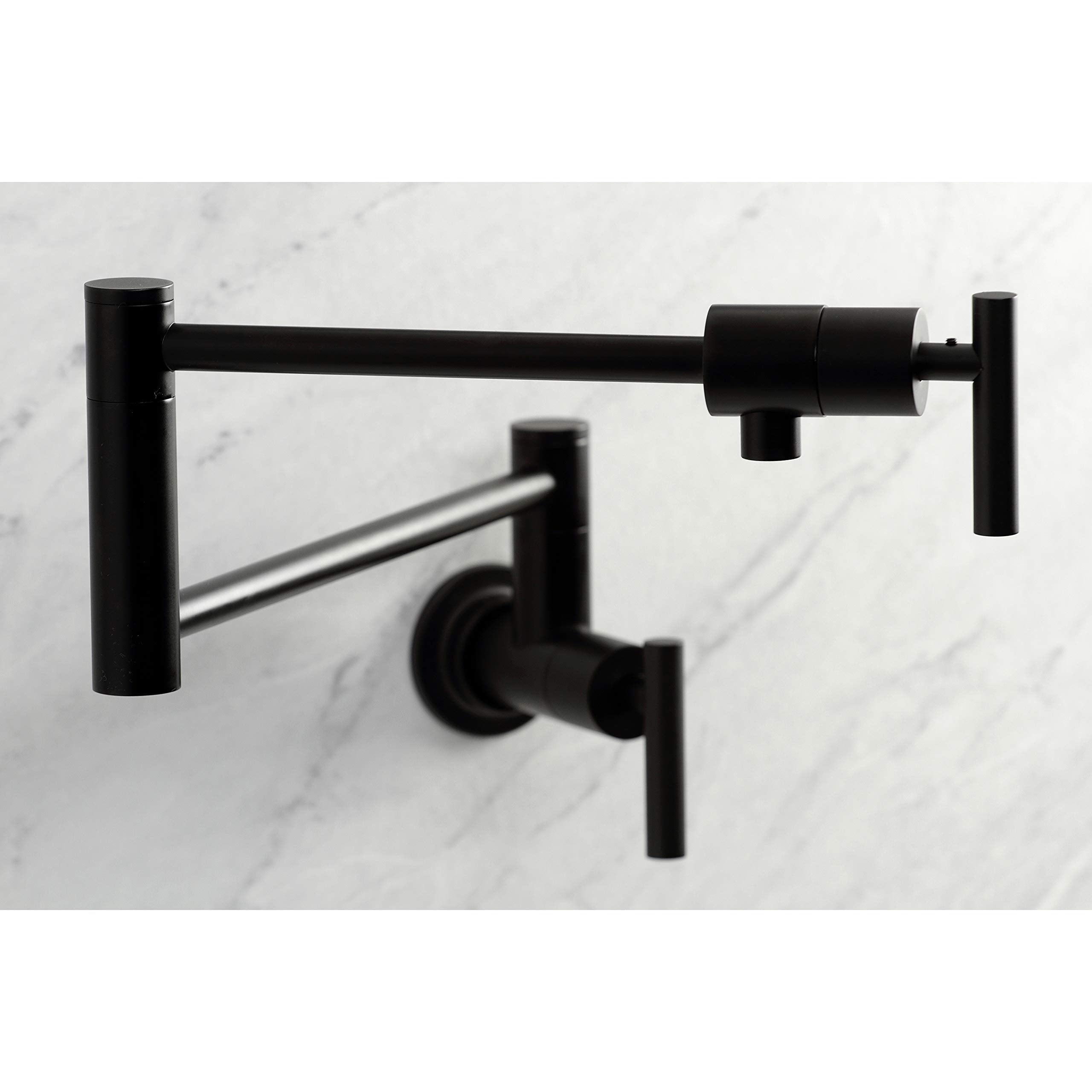 Kingston Brass Ks4100Cml Manhattan Pot Filler, Matte Black