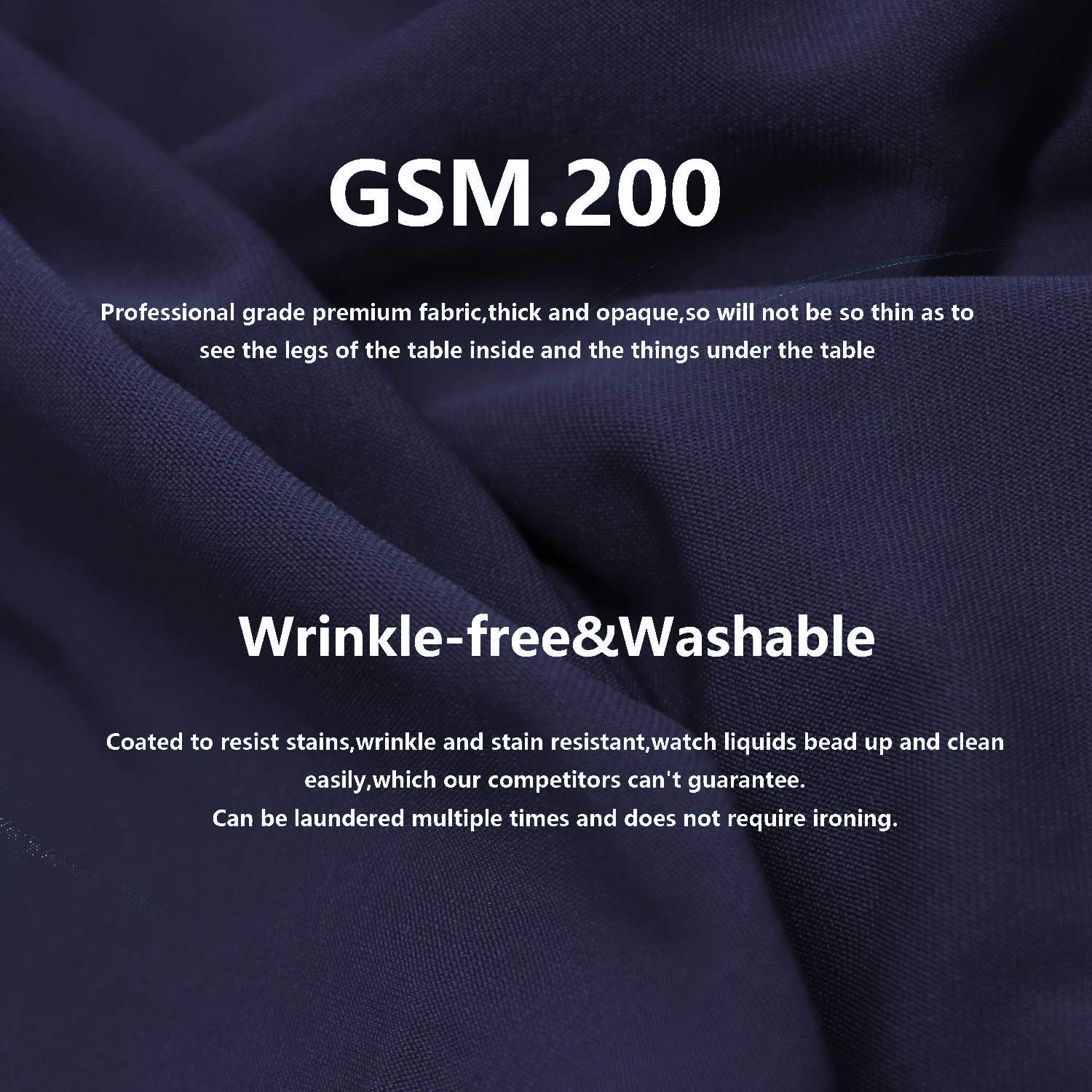 RELIANCER 1 Pack 6FT Rectangular Spandex Table Cover Four-Way Tight Fitted Stretch Tablecloth Table Cloth for Outdoor Party DJ Tradeshow Banquet Vendor Wedding Celebration (1PC 6FT  Navy Blue)