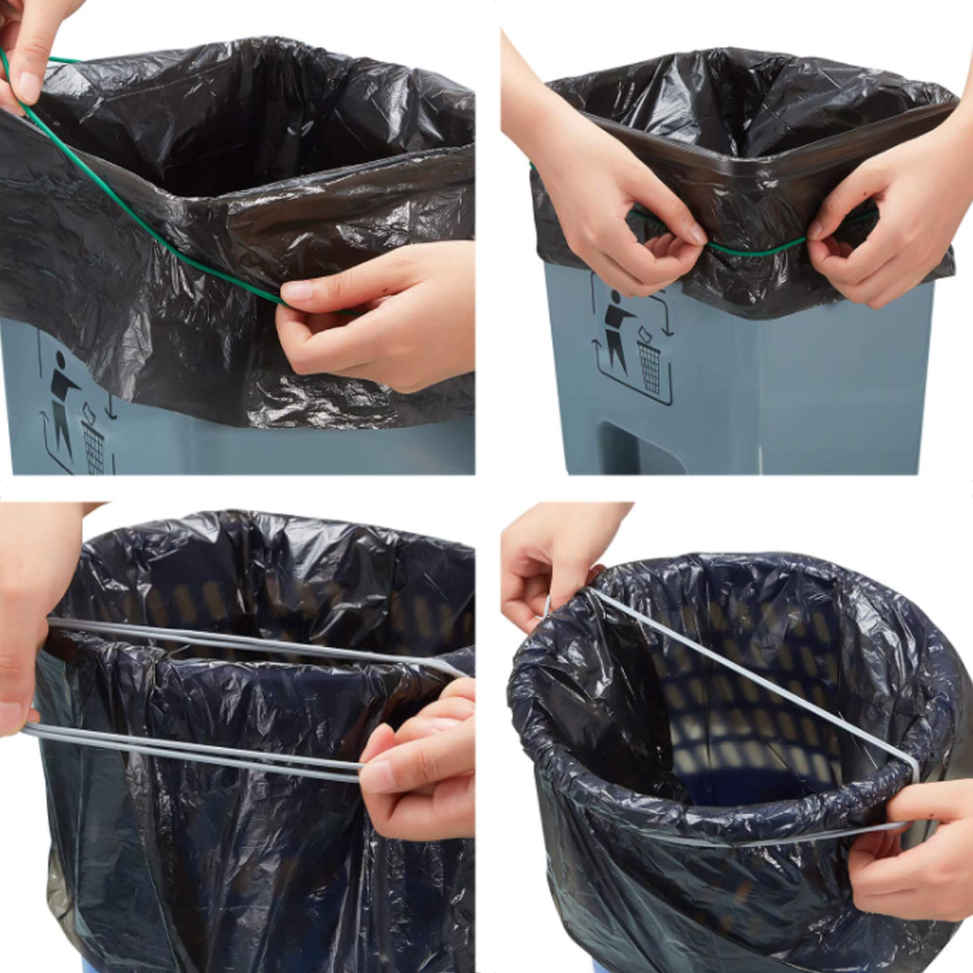 Rubber Bands For Trash Can Set Of 3, Blue Only, Fits 13 To 30 Gallon Trash Cans, Hongmed Garbage Can Elastic Rubber Bands, Durab