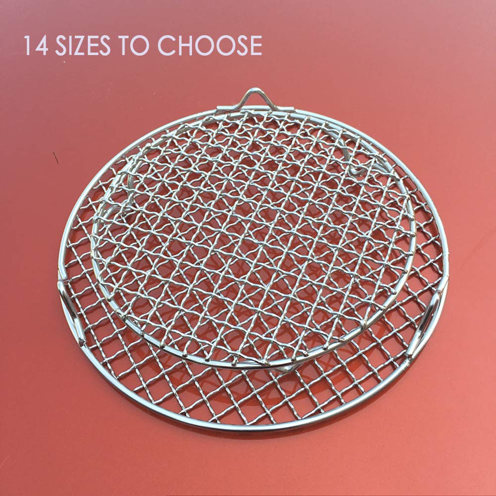 Turbokey Round Canning Rack Stainless Steel With Legs Dia 8.25'' Heavyweight Cross Wire Steaming Cooling Barbecue Rack/Carbon Ba