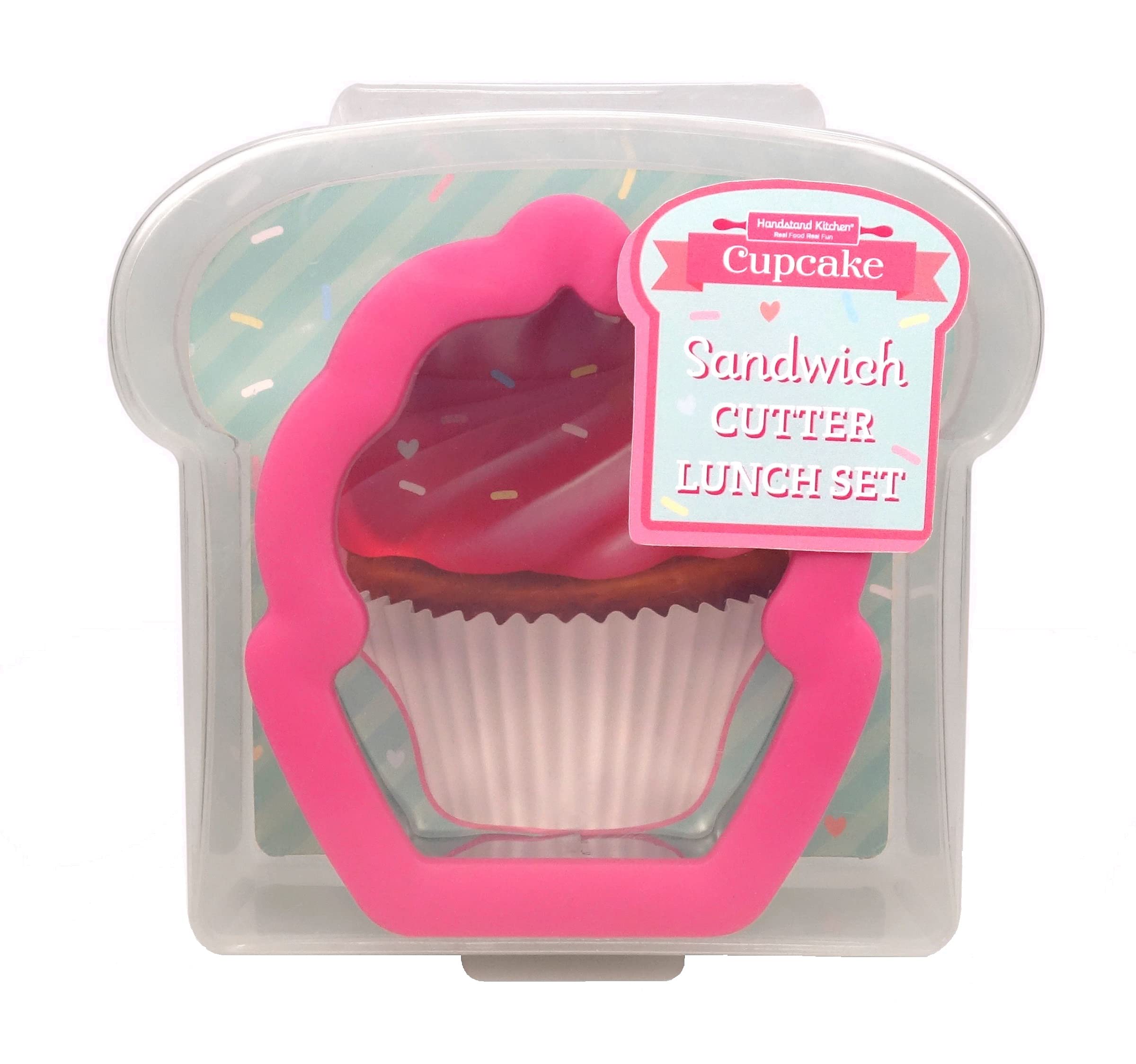 Handstand Kitchen Cupcake Shaped Sandwich Cutter And Reusable Sandwich Container Set