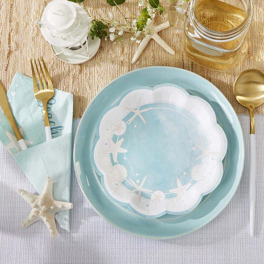 Kate Aspen 32 Pcs Paper Plates, 7 Inch Heavy Duty Disposable Party Plates, Party Supplies Tableware For Wedding, Bridal Shower,