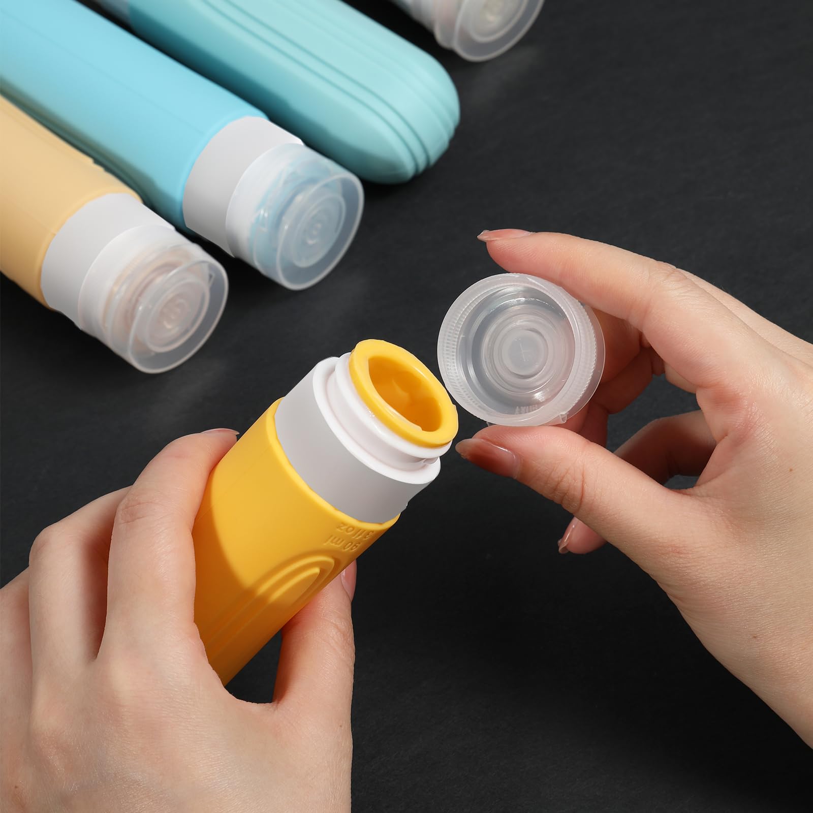 CHEODIN Travel Bottles for Toiletries  5 Pack TSA Approved Travel Size Containers  3oz Leak Proof Refillable Travel Accessories for Shampoo Conditioner  BPA Free Travel Bottles with Toiletry Bag