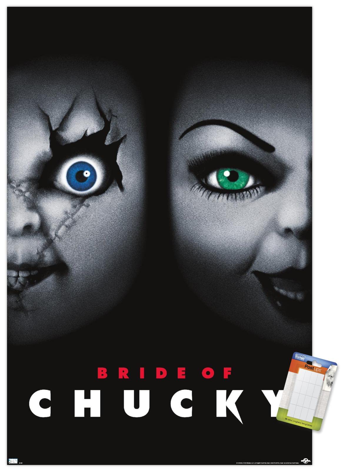 Trends International Child'S Play: Bride Of Chucky - One Sheet Wall Poster, 22.375'' X 34'', Premium Poster & Mount Bundle