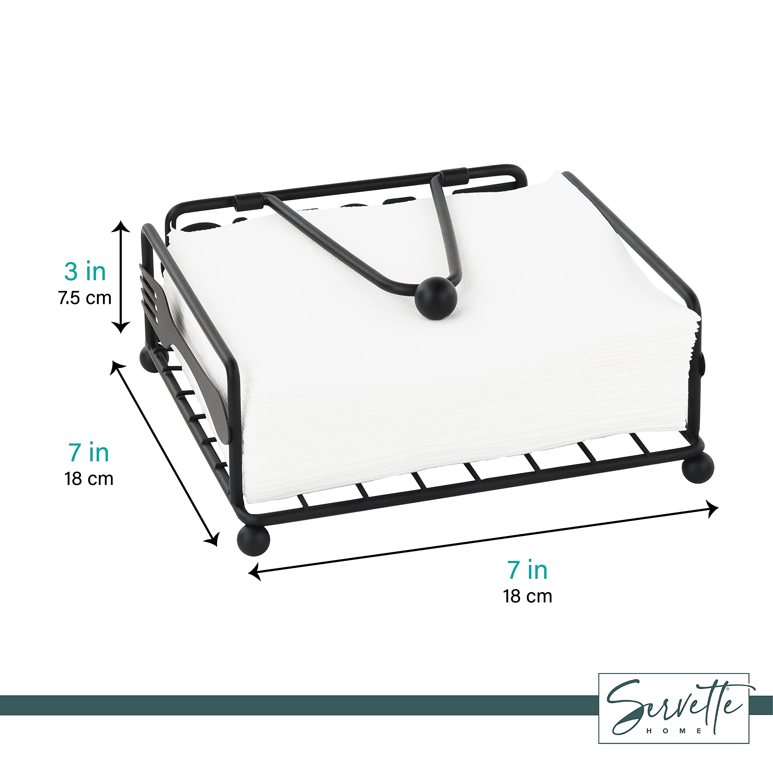 Black Metal Napkin Holder With Weight For Lunch Napkins