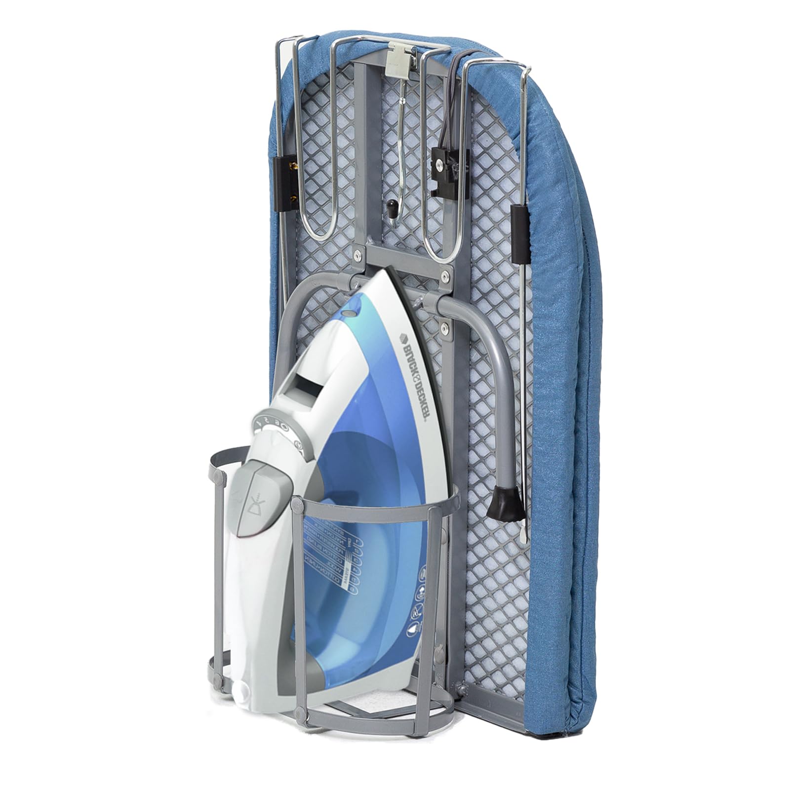 Metal Foldable Iron Board with Iron Holder, RAINHOL Small Ironing Board Tabletop with Heat Resistant Cover, 31x12 Mini Compact I