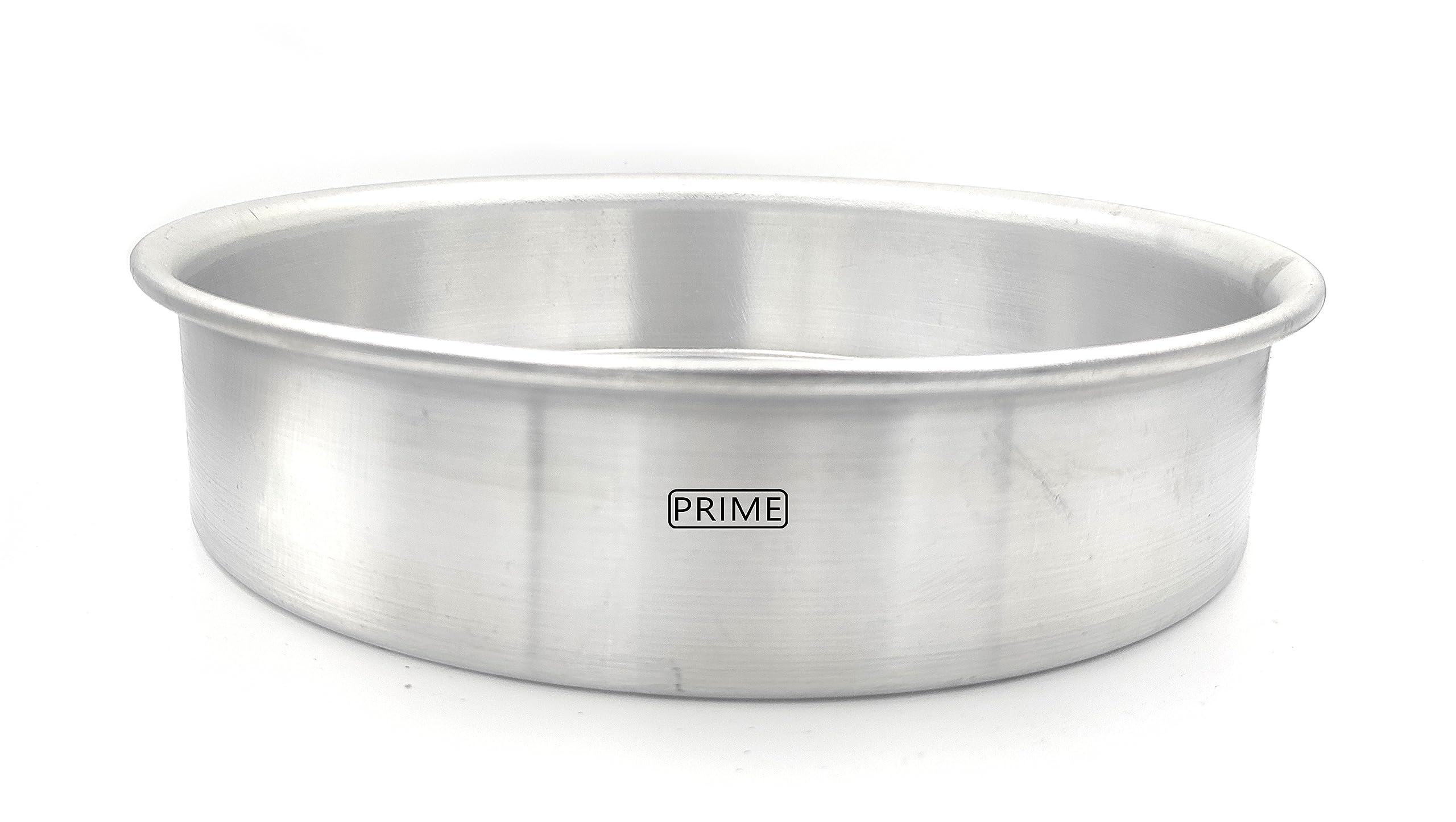 Prime Bakers And Moulders Round Aluminum Baking Cake Pan/Mould For Oven (12 Inch), Silver