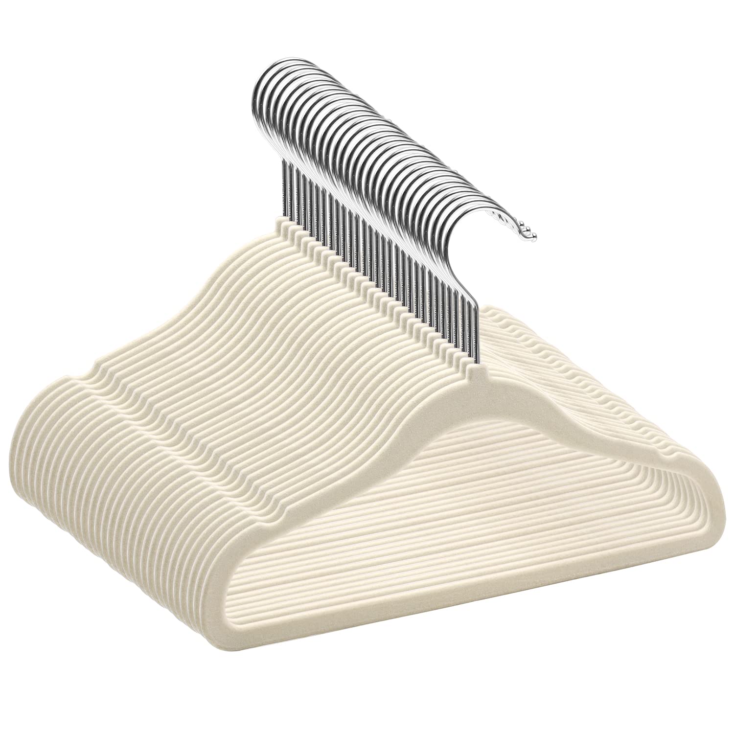 Goodtou Kids Velvet Hangers Baby Hangers For Closet 20 Pack Non Slip Childrens Infant Hangers Beige