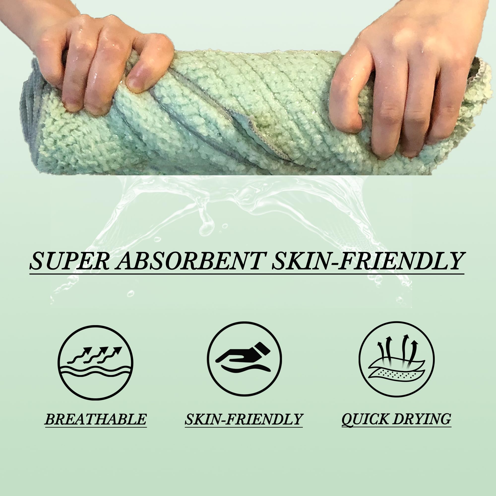 Simnice 2 Pack Extra Microfiber Hair Towel Wrap for Women,Super Soft Anti Frizz Hair Wrap Towels with Elastic Band for All Hairs