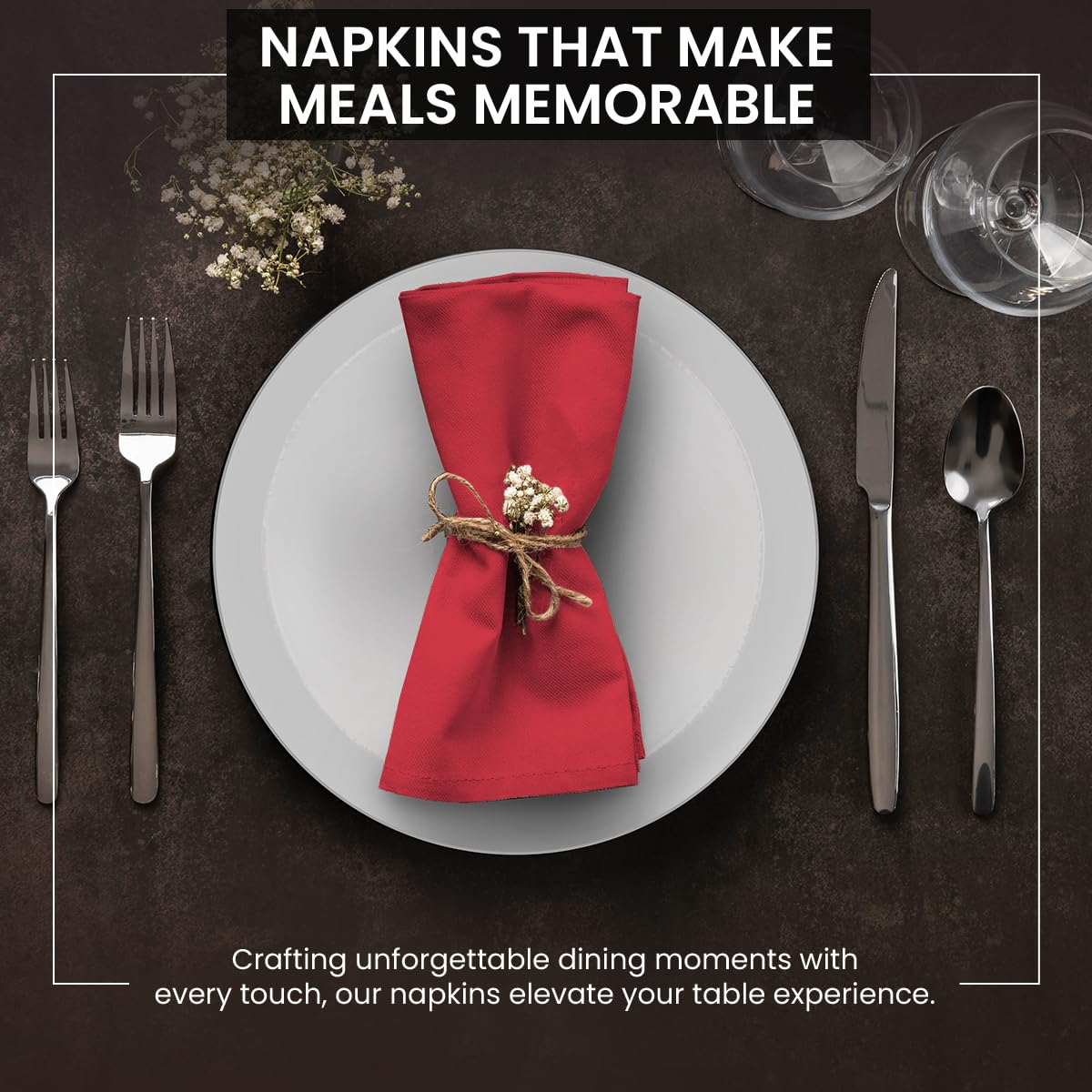Napkins Pack Of 12|Dinner Cloth Napkins|Calicot Dinner Cotton Napkins 18X18 Inch|Washable Reusable Napkin For Party Plate Decor|