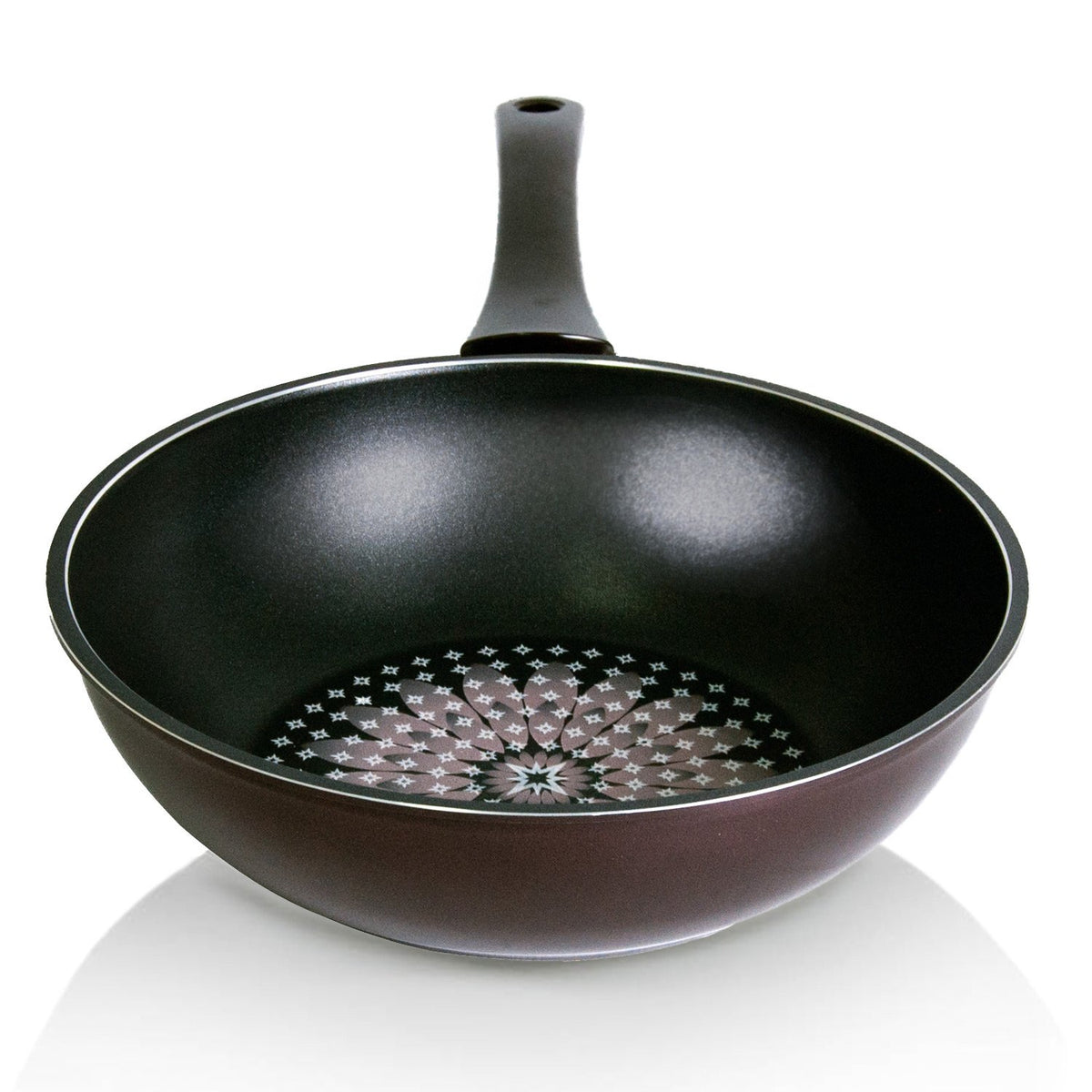 Techef - Blooming Flower Collection, 12'' Wok/Stir-Fry Pan, Coated 6 Times With New Teflon Platinum Non-Stick Coating (Pfoa Free