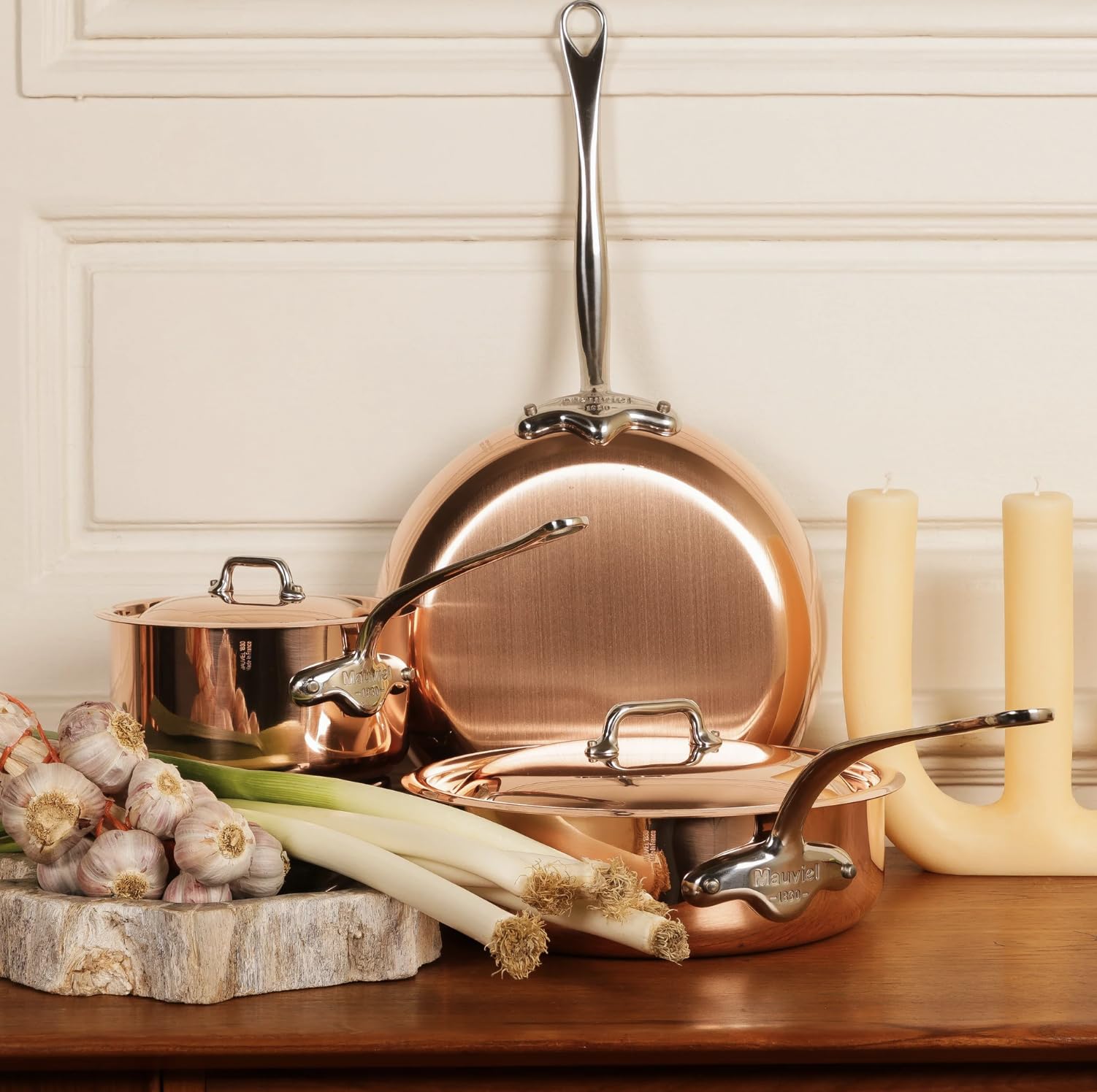 Mauviel M'Heritage 150 S 1.5Mm Polished Copper & Stainless Steel Roasting Pan With Rack, And Cast Stainless Steel Handles, 15.7