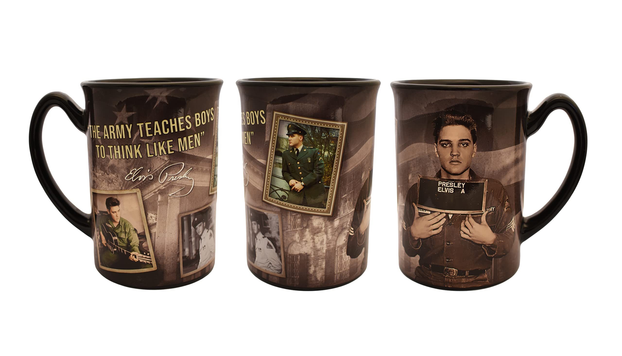 MidSouth Products Elvis Presley 16 Oz Mug with Army Photos