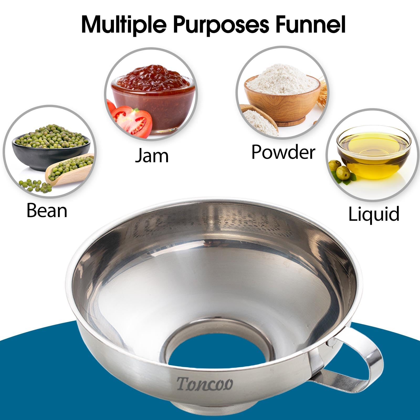 Canning Funnels For Filling Mason Jars, Mason Jar Funnel, Stainless Steel Canning Funnel Wide Mouth Funnel For Mason Jar, Cleara