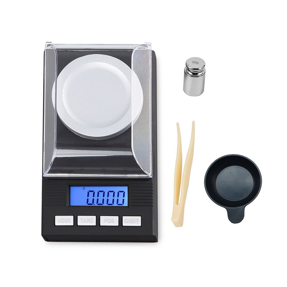 50G/1.7637Oz High Precision Digital Milligram Scale, 0.001G /0.0001Oz Accuracy, Portable Jewelry Scale Digital Weight With Calib