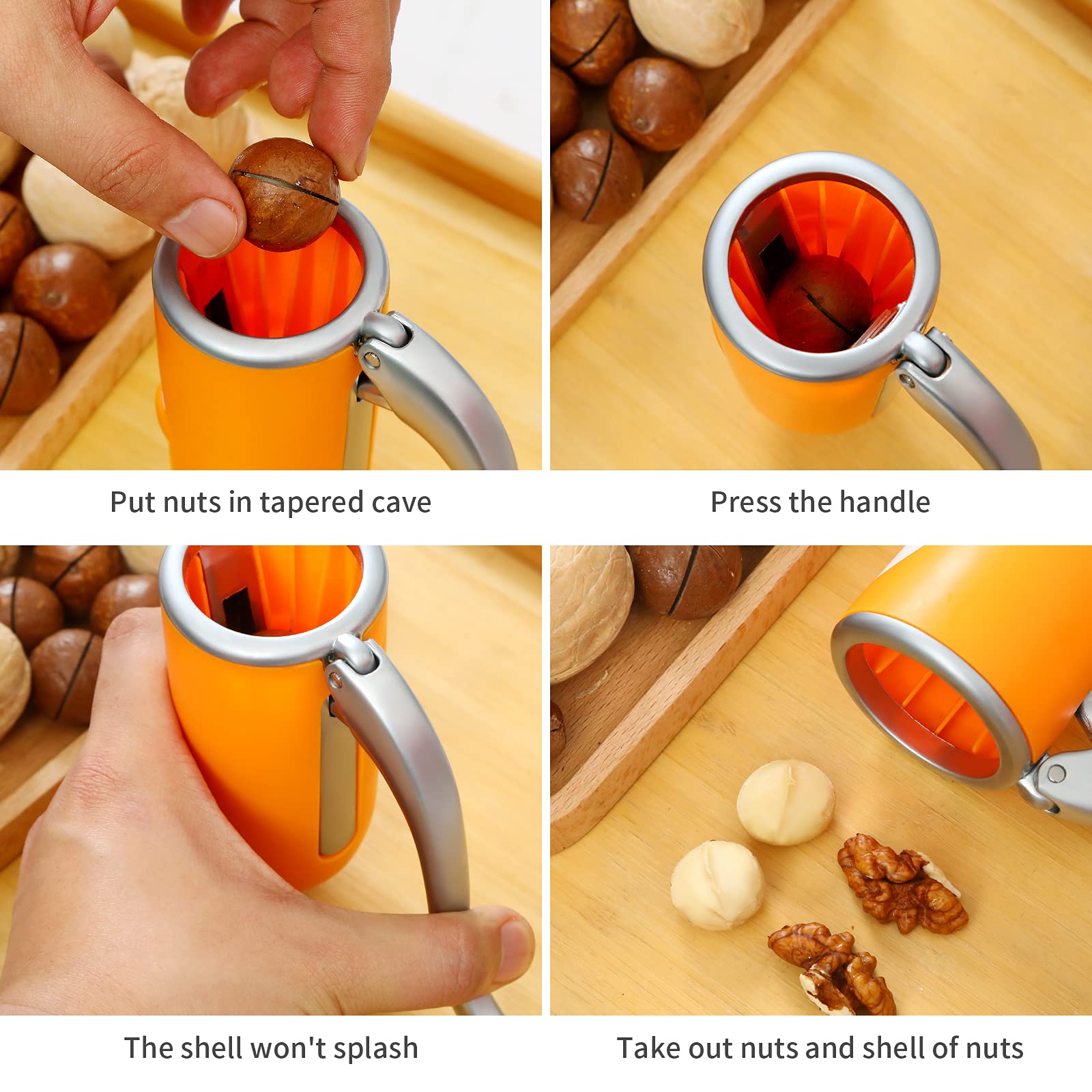 Nut Crackers Walnut Cracker,Pecan Crackers And Picks.Easy Cracking Nuts,Pecan,Hazelnuts, Almonds, Walnut, Brazil Nuts,Etc. Yello