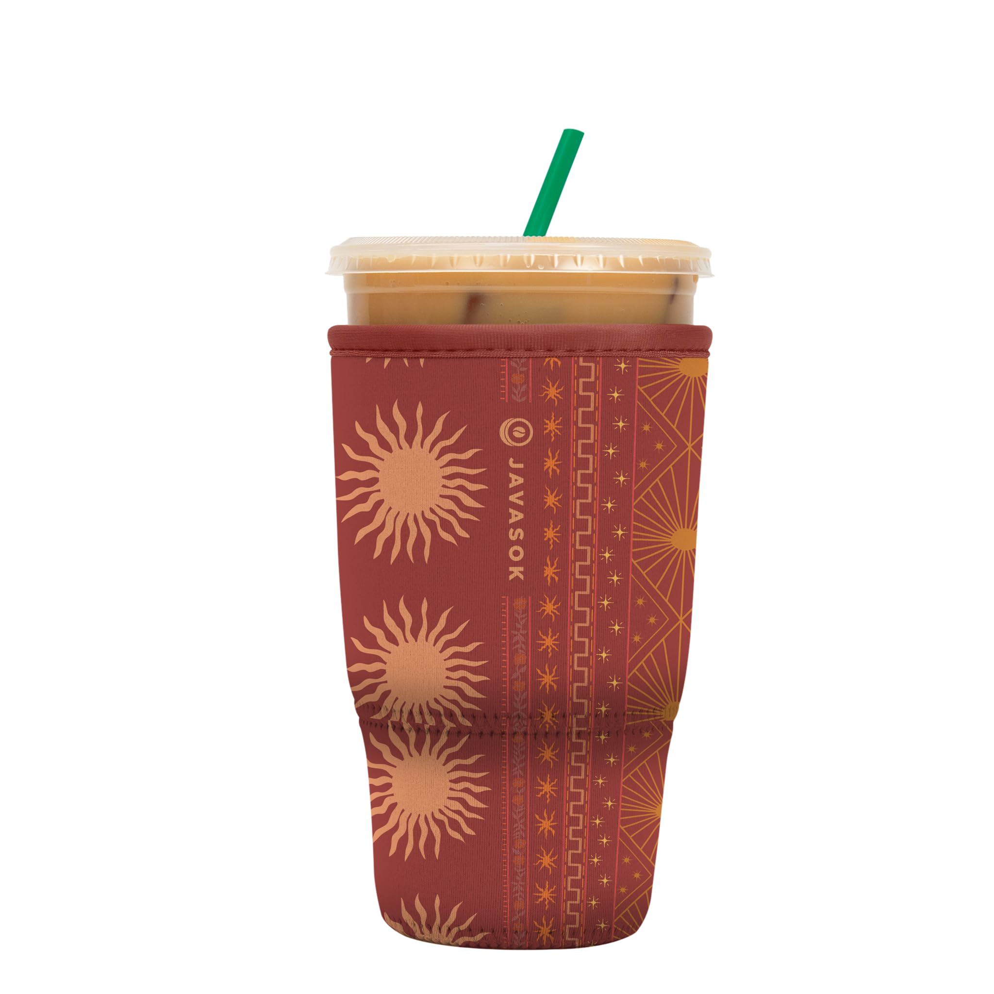 Sok It Java Sok Iced Coffee & Cold Soda Insulated Neoprene Cup Sleeve (Bohemian Sun, Large: 30-32oz)