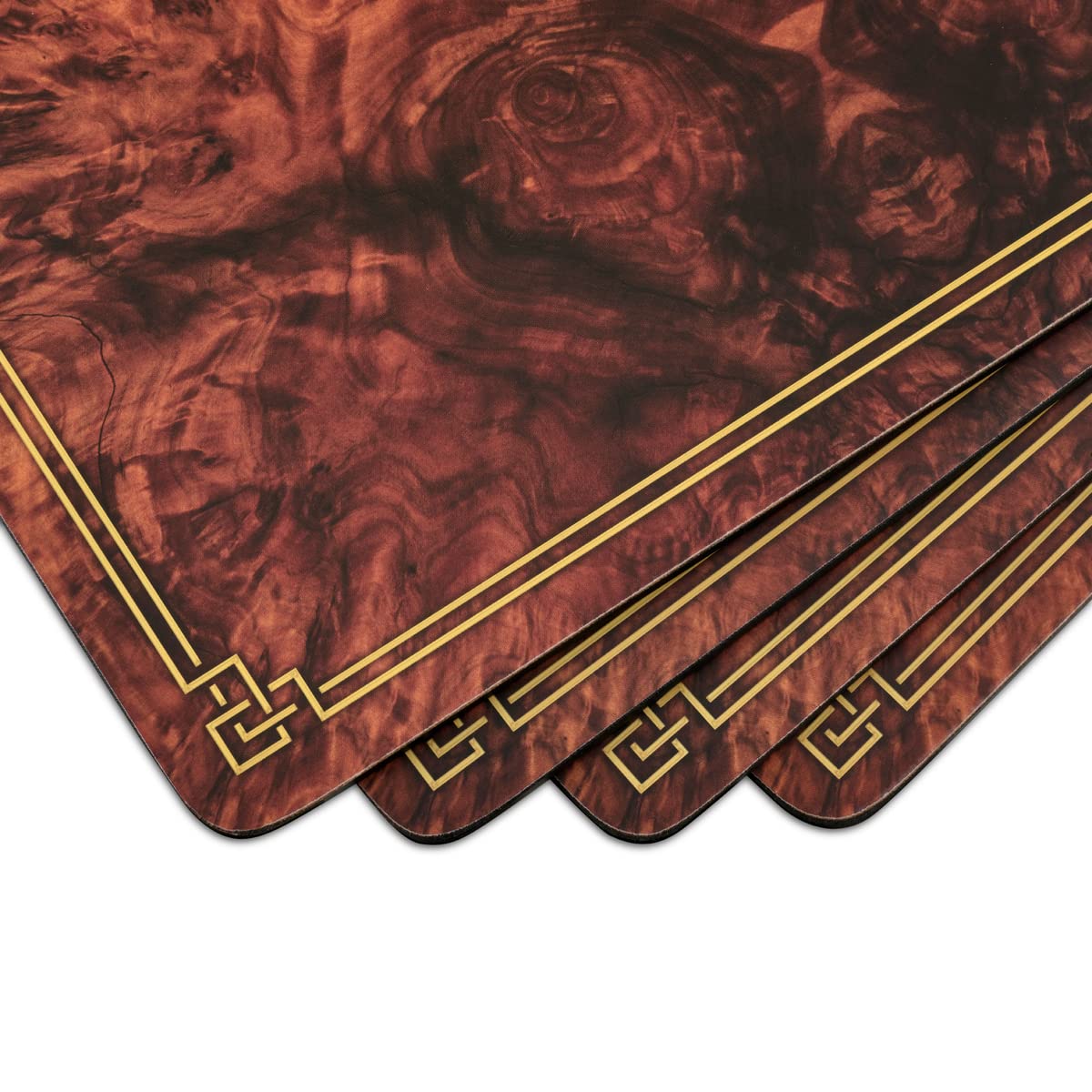 Pimpernel Walnut Burlap Collection Placemats | Set Of 4 | Heat Resistant Mats | Cork-Backed Board | Hard Placemat Set For Dining