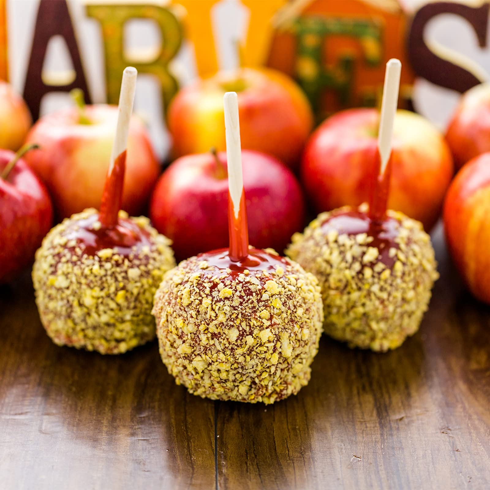 Minisland Premium 5.5 Inch Bamboo Skewers 5Mm Thick Short Semi-Point Caramel Candy Apple Corn Dog Sticks 100 Counts -Msl168