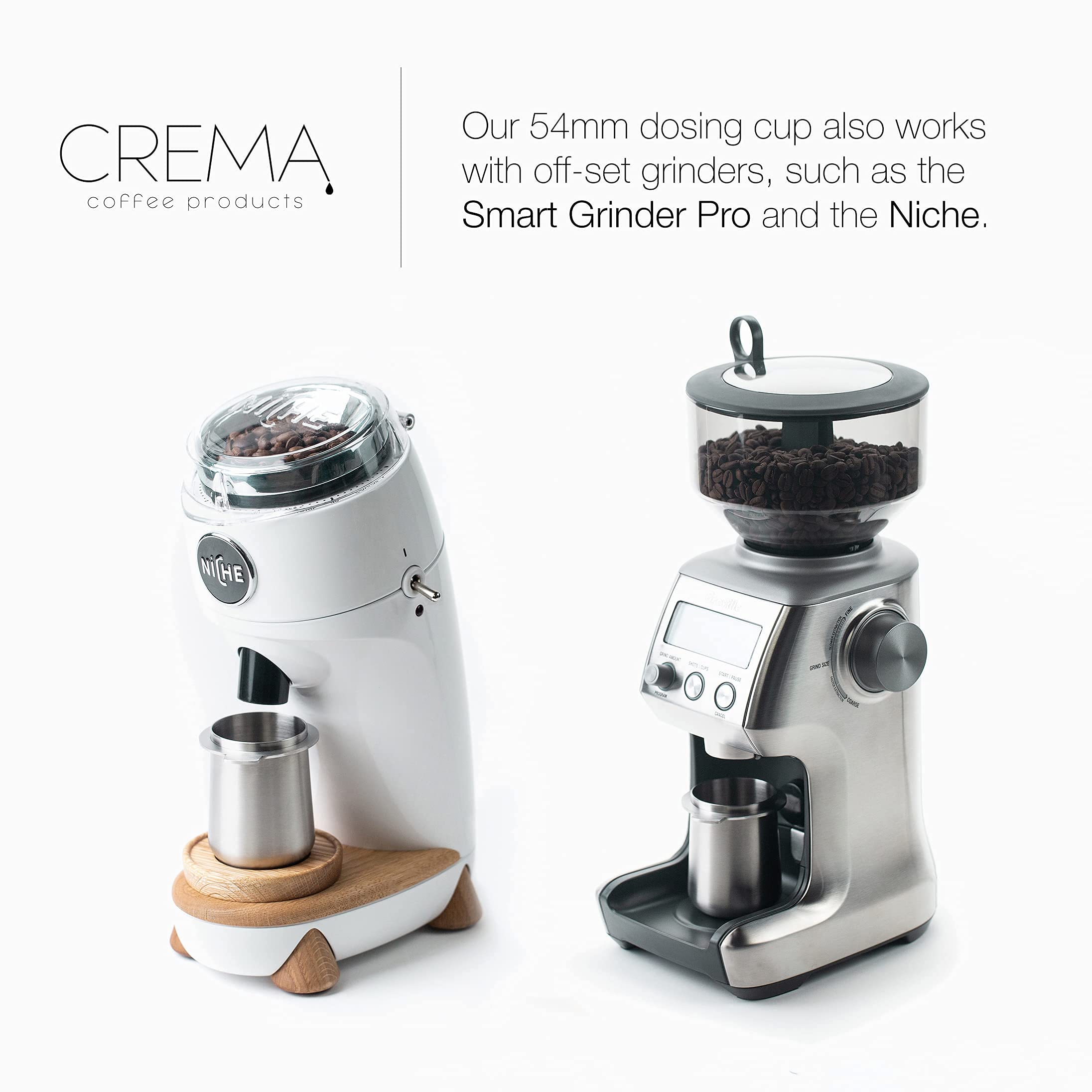 Crema Coffee Products | 54Mm Dosing Cup | Black | 100% Stainless Steel With Non-Stick Food Grade Coating | Espresso Coffee Dosin
