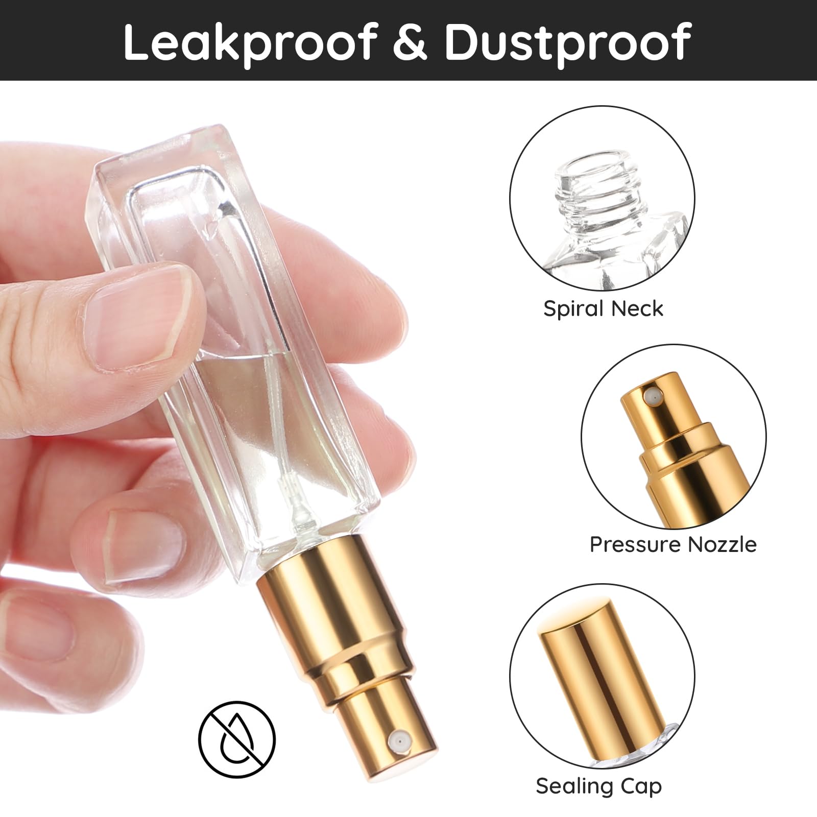 Segbeauty Travel Perfume Bottle Refillable, 10 Packs Atomizer Sprayer For Perfume, 10Ml Empty Glass Perfume Bottle Portable Trav