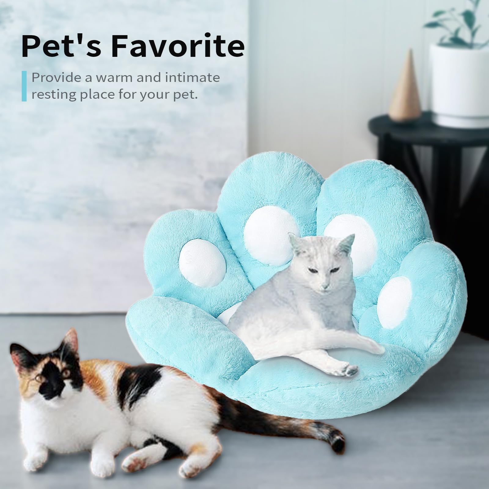 Ditucu Cat Paw Cushion Kawaii Chair Cushions 27.5 X 23.6 Inch Cute Stuff Seat Pad Comfy Lazy Sofa Office Floor Pillow For Gaming