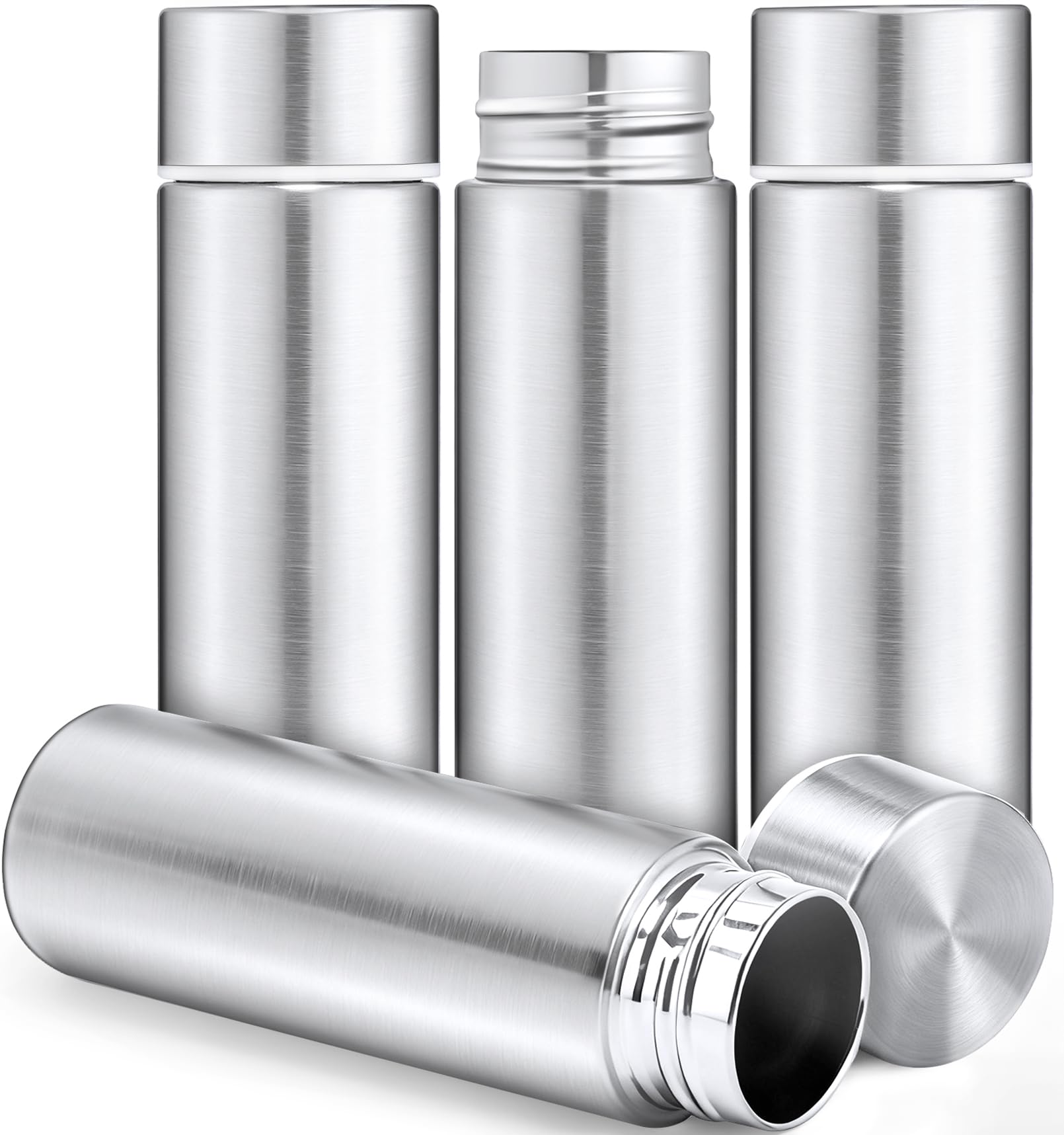 PLMMOUT 4 Pack Mini Water Bottles, 4.4 oz Stainless Steel Insulated Bottle