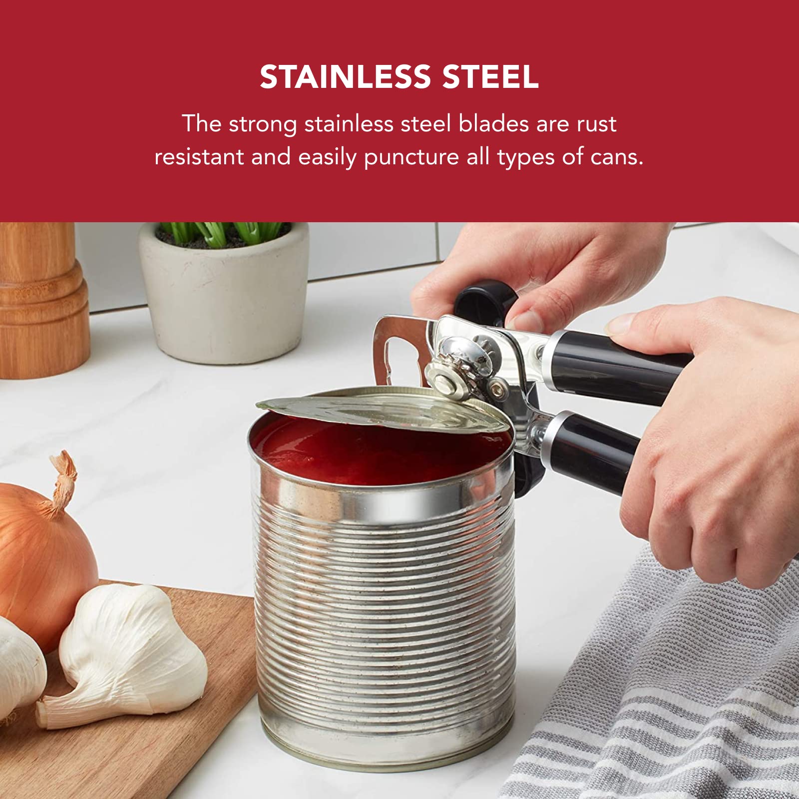 Kitchenaid Classic Multifunction Can Opener And Bottle Opener Easy To Use, Razor Sharp Stainless Steel Cutting Wheel, Soft Ergon