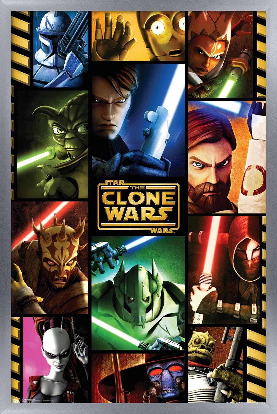 Trends International Star Clone Wars-Grid Wall Poster, 22.375'' X 34'', Silver Framed Version