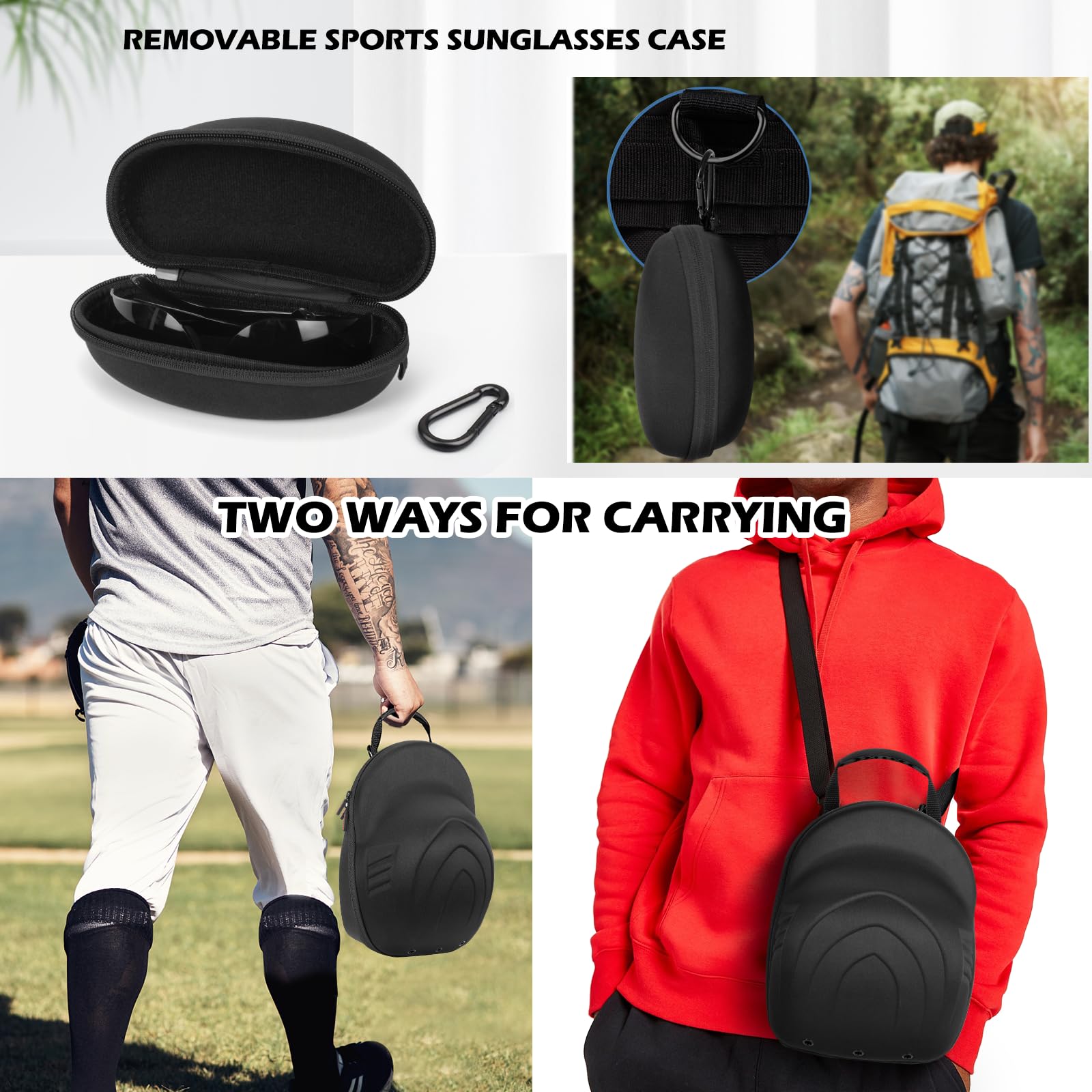 Yewltvep Hat Travel Case, Hard Hat Case For Baseball Caps, Hat Carrier Storage Bag For 6-7 Baseball Hat Organizer For Travel Wit