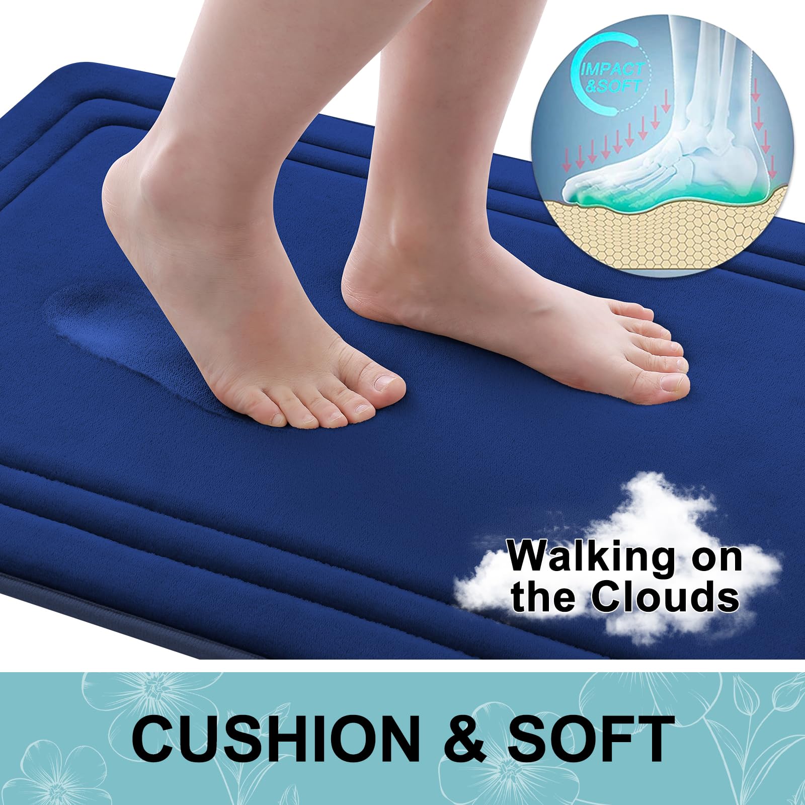Grandaily Memory Foam Bath Mat Rug 59X24, Ultra Soft, Non-Slip And Absorbent Bathroom Rugs, Machine Wash Dry, Comfortable Bath R