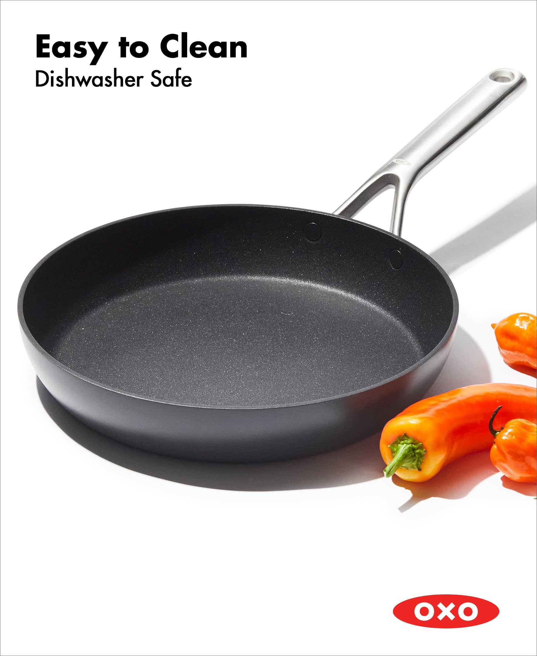 Oxo Professional Hard Anodized Pfas-Free Nonstick, 10 Frying Pan Skillet, Induction, Diamond Reinforced Coating, Dishwasher Safe