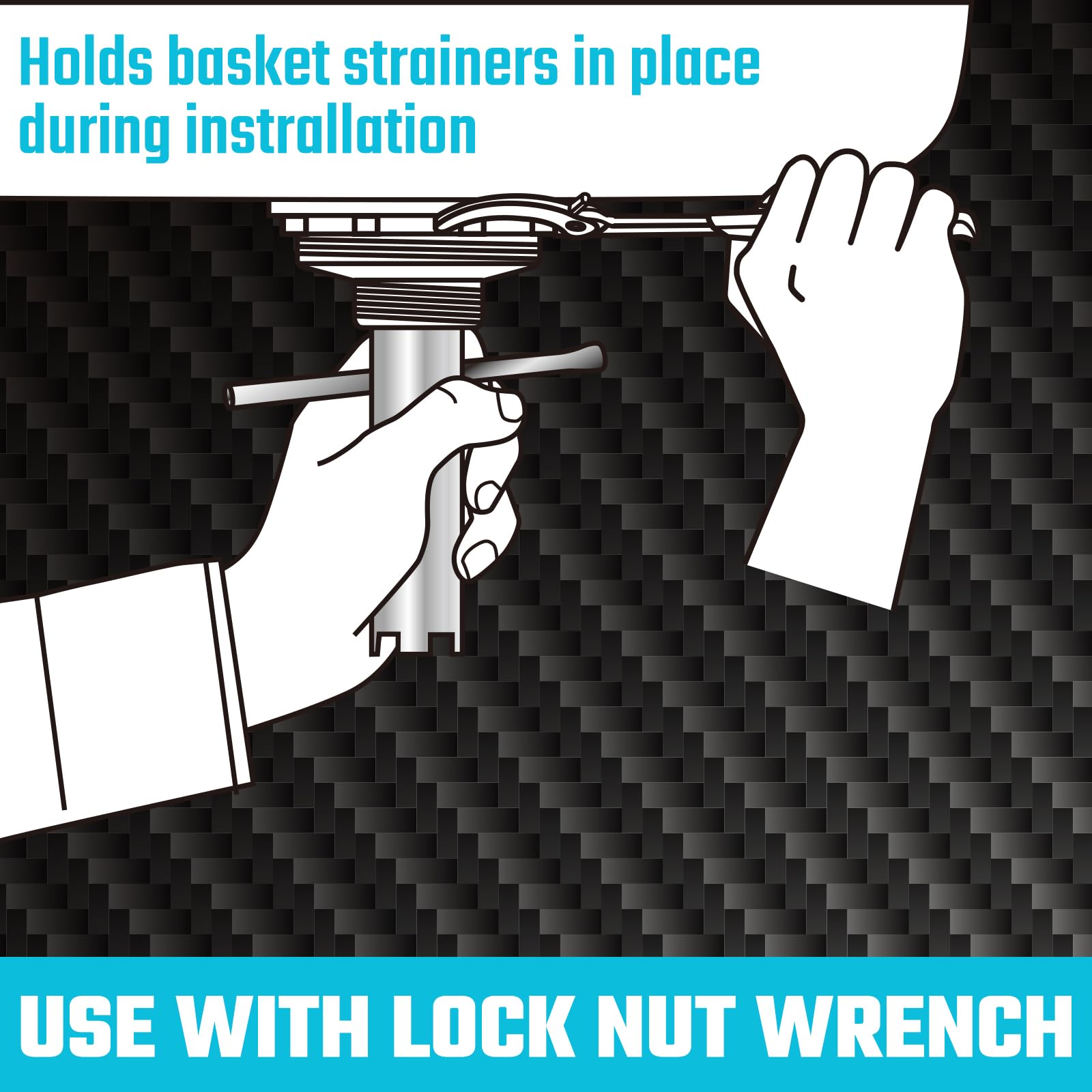 Duratech Long Reach Basket Strainer Wrench, Universal Sink Strainer Wrench With Sliding Handle, Double End, 1/2'' & 3/8 ''