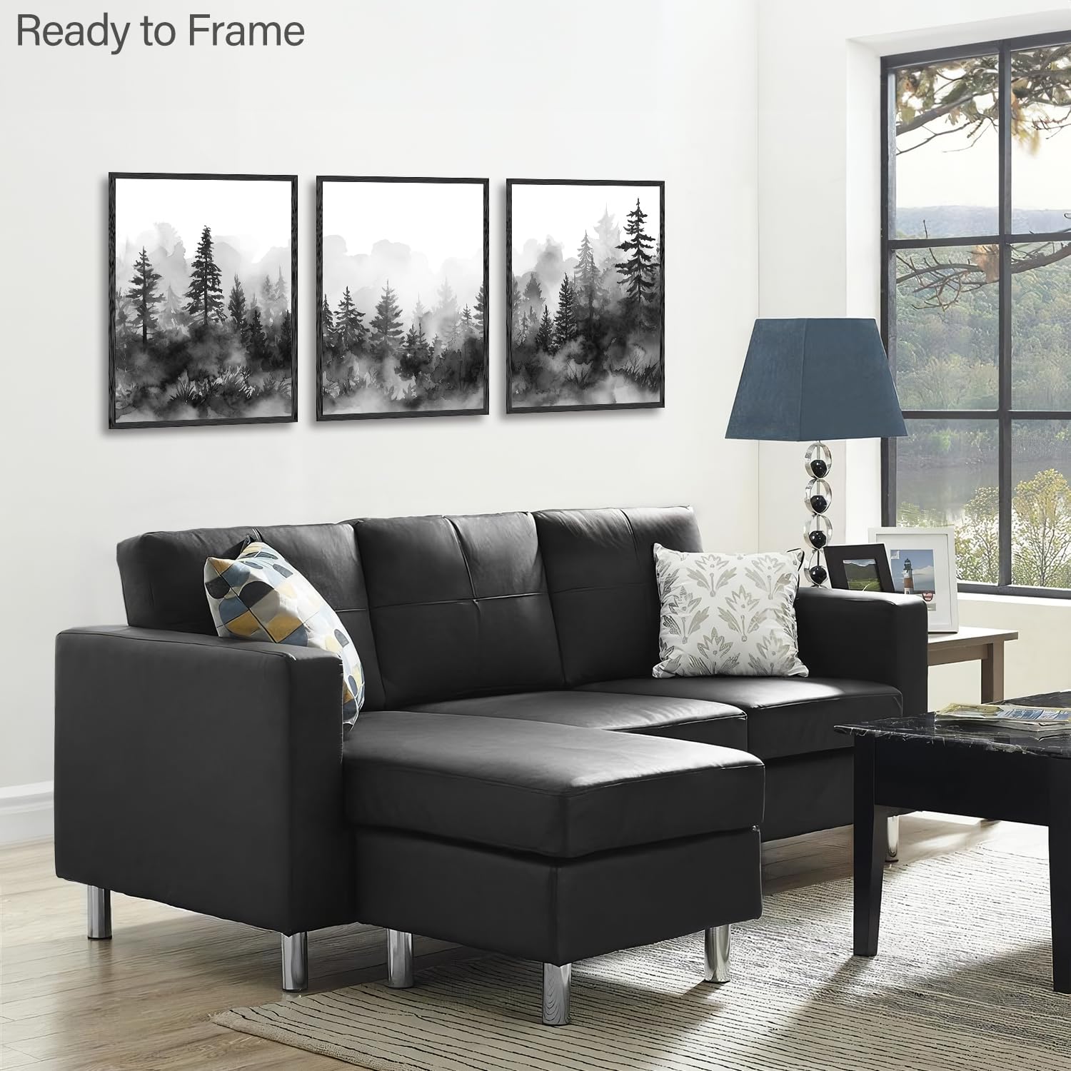 Dazzlewall Misty Forest Mountain Wall Decor Poster Black White Forest Landscape Wall Poster For Bedroom Living Room Decor 12X16