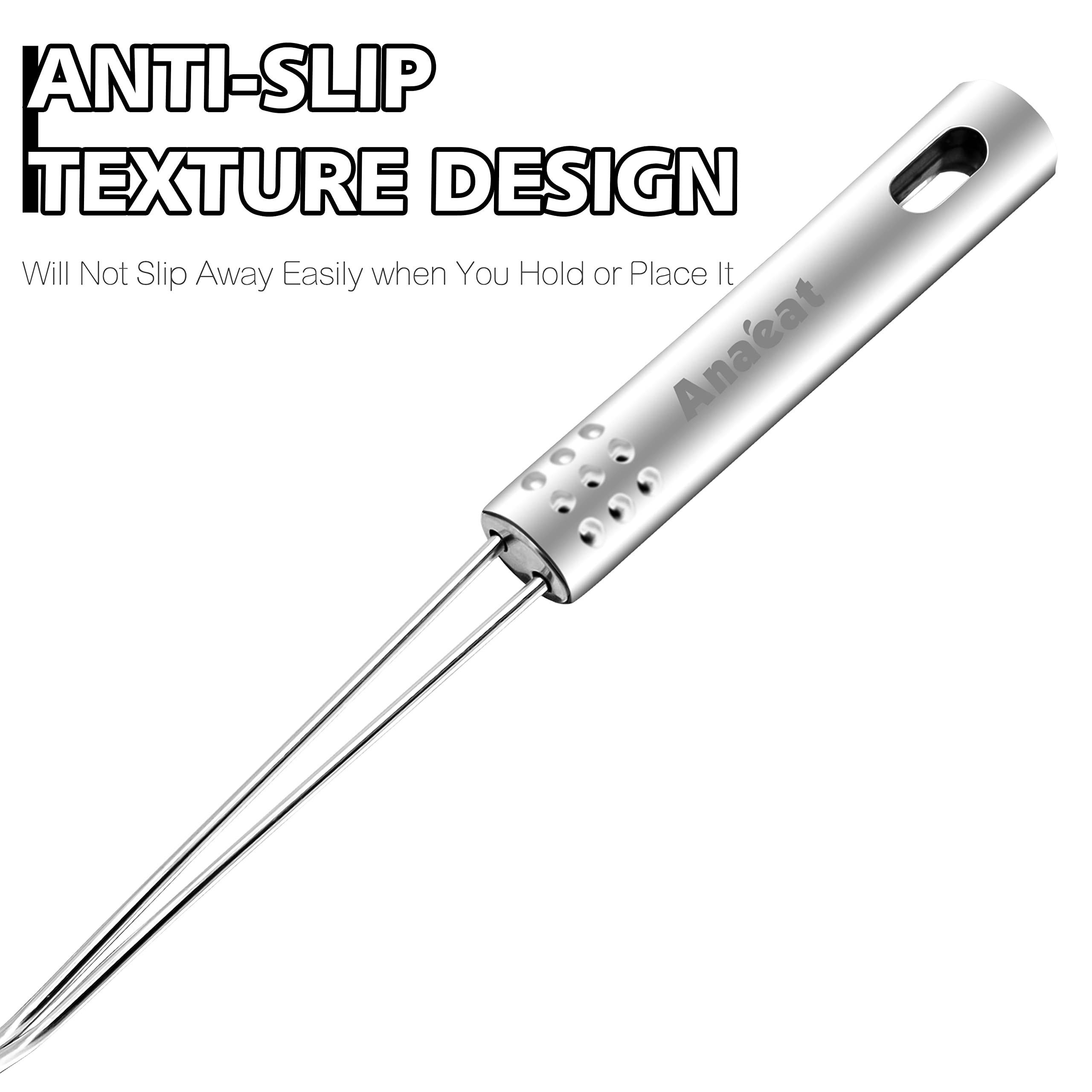 Anaeat 5.3'' Stainless Steel Spider Strainer Skimmer  Professional Kitchen Pasta Strainer Spoon with Long Handle - Asian Strainer Ladle Wire Skimmer Spoons for Cooking and Frying