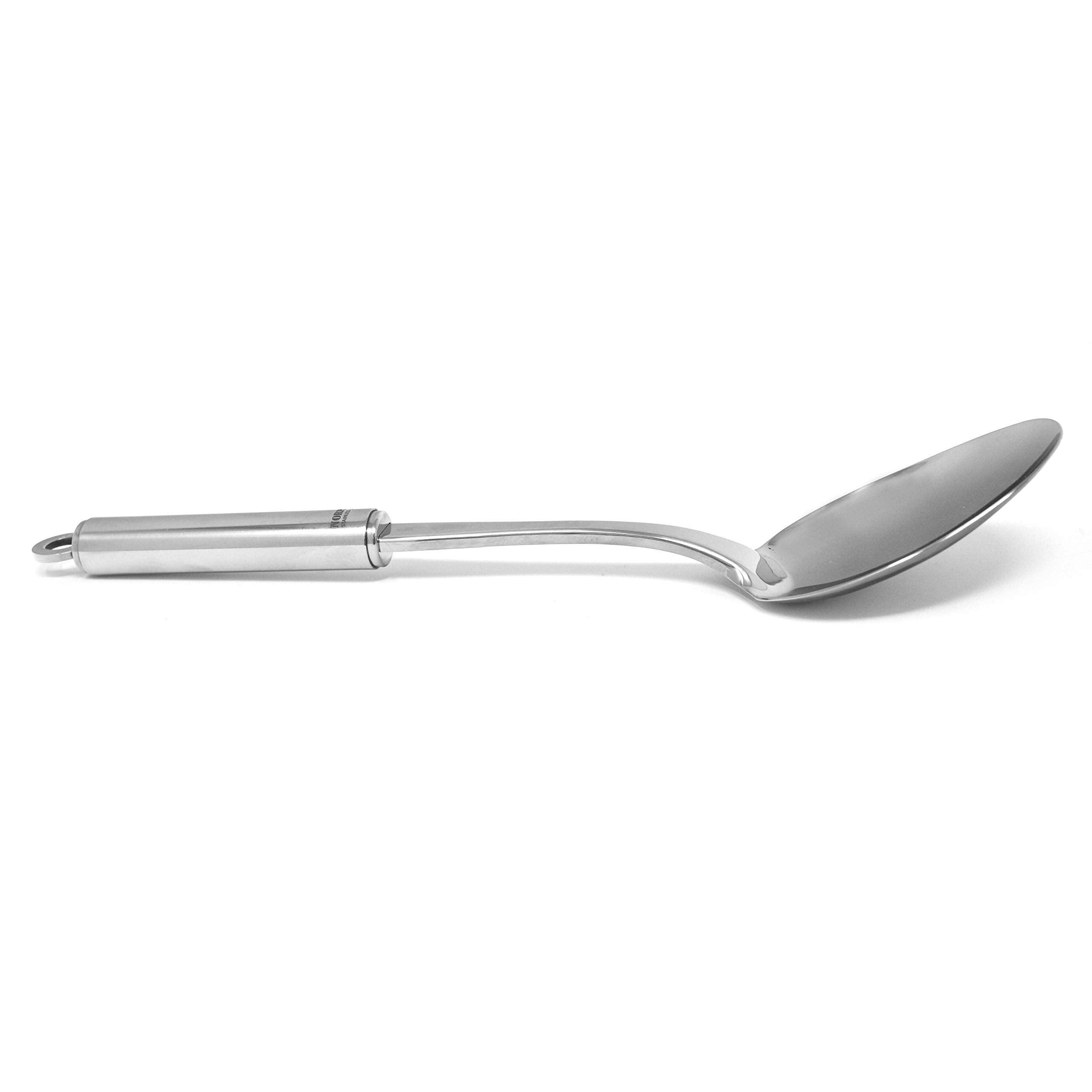 Norpro Krona Stainless Steel Solid Spoon, 13-Inch, Metallic