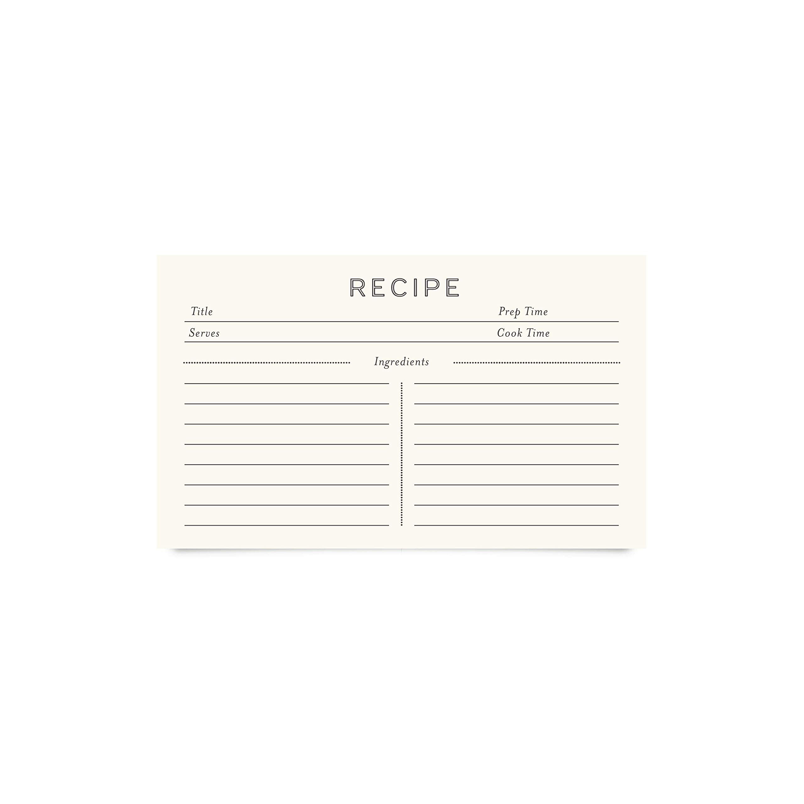 Jot & Mark Recipe Cards 3X5 Inches Blank Double Sided, 50 Count (Modern Minimal)