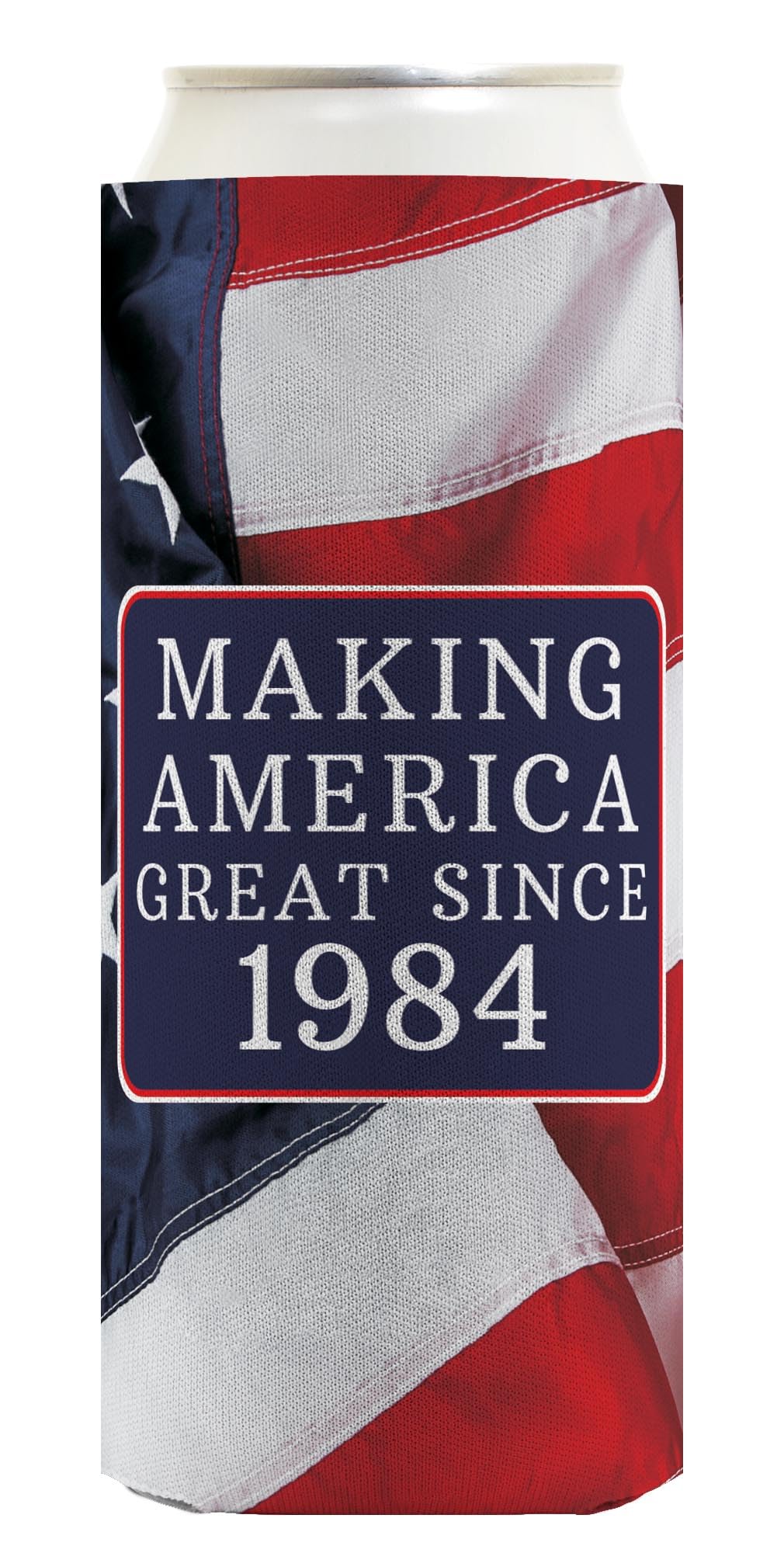 40Th Birthday Coolie Making America Great Since 1984 12-Pack Ultra Slim Can Coolies Us Flag