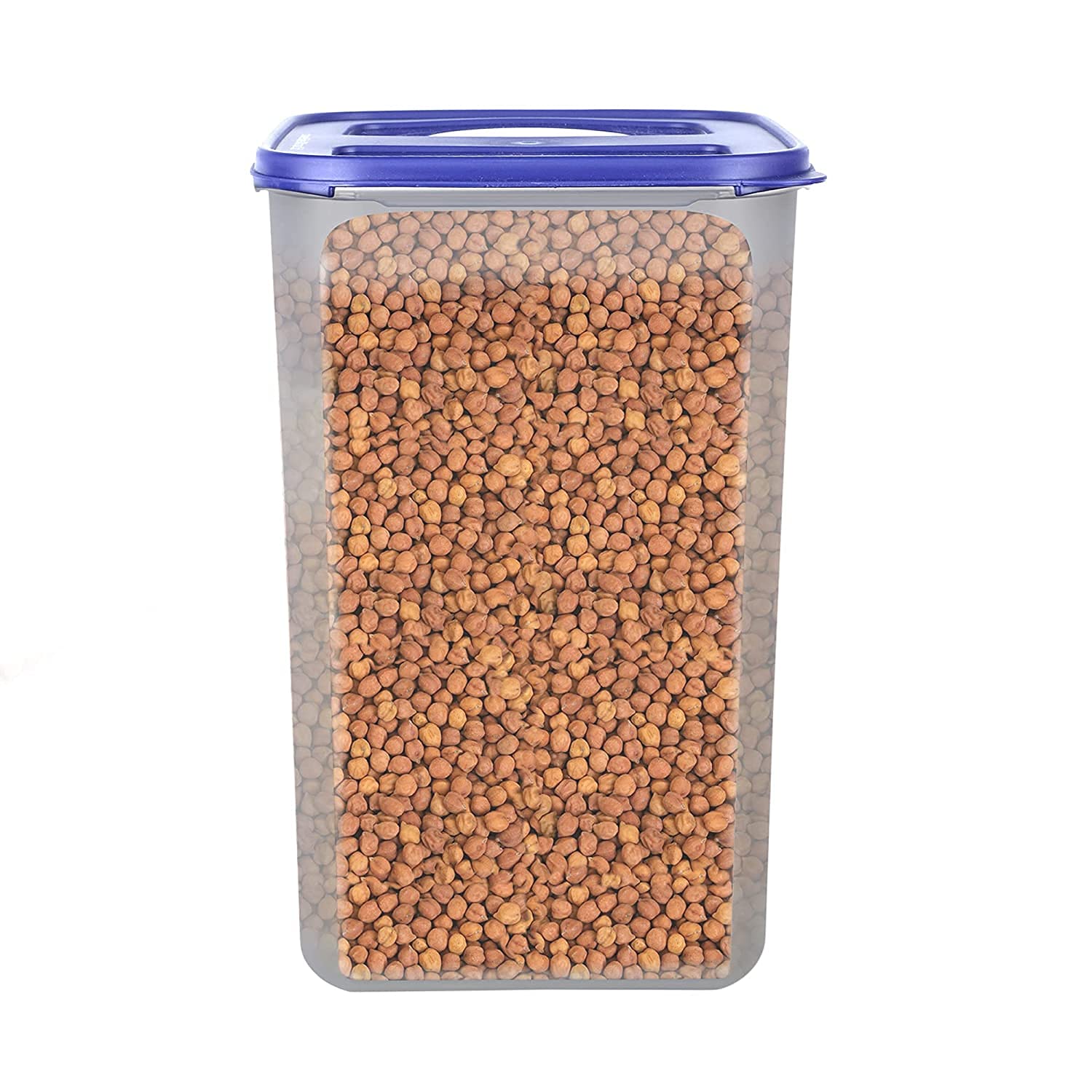 Simparte 7.5L Square Plastic Container With Blue Lid Set Of 1 BpaFree Airtight Modular Stackable Food Storage Box For Kitchen P