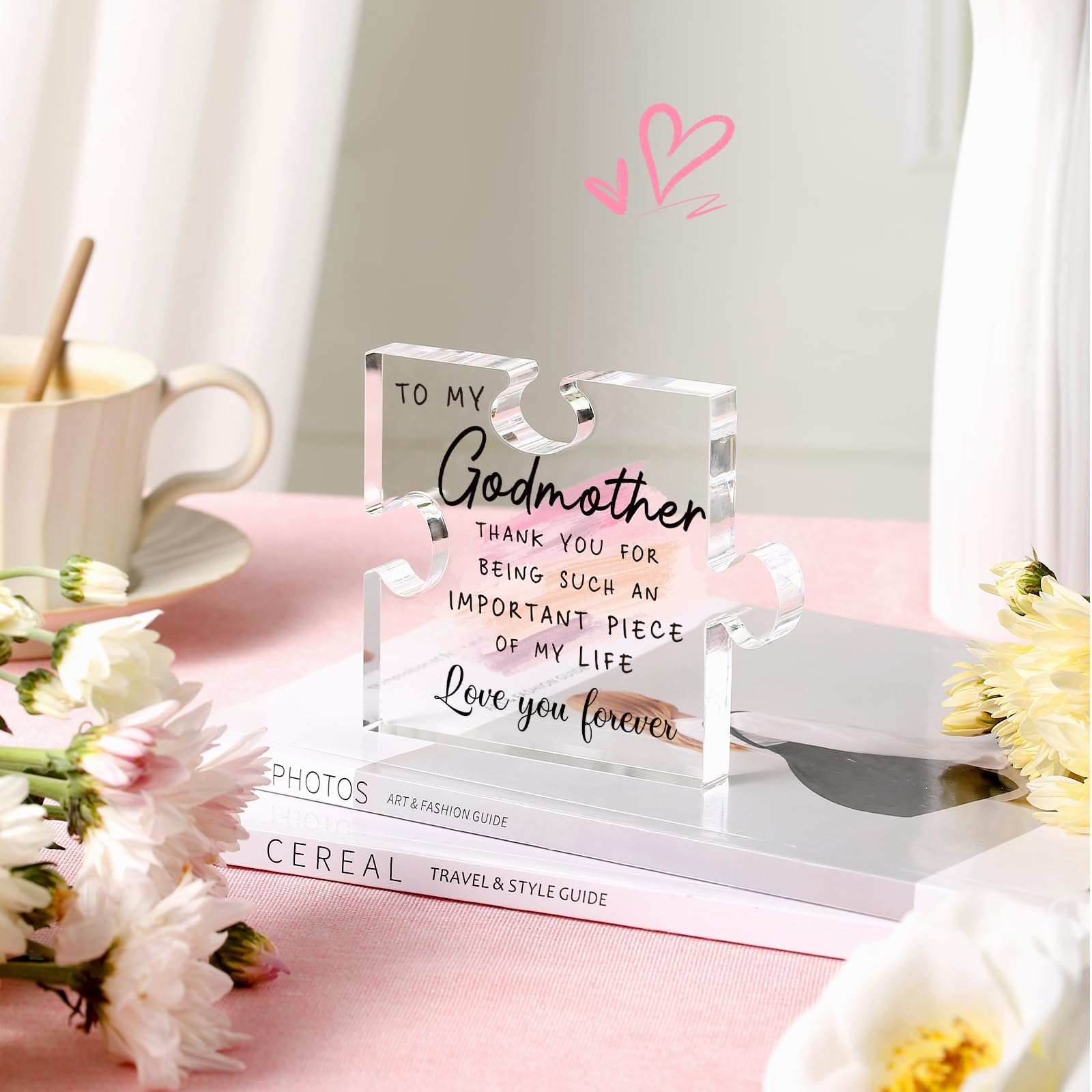 LukieJac Godmother Gift from Godchild for Godmother Proposal Gift Puzzle Piece God Mother Birthday Christmas Promoted to Godmoth