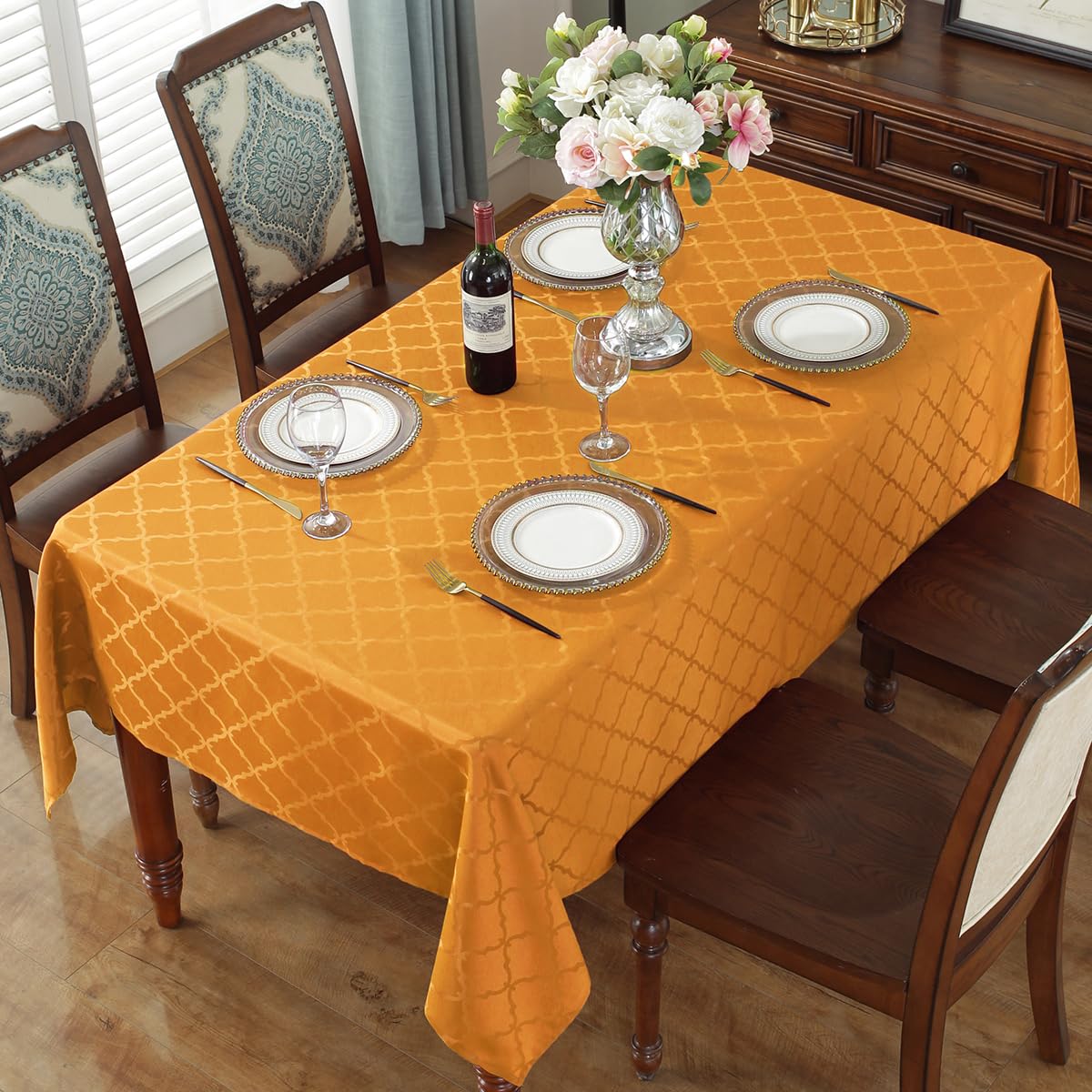 Sastybale Jacquard Cloth Napkins 20 X 20 Inch Flower Pattern 4 Pieces Solid Washable Comfortable For Restaurant Family Dinners W