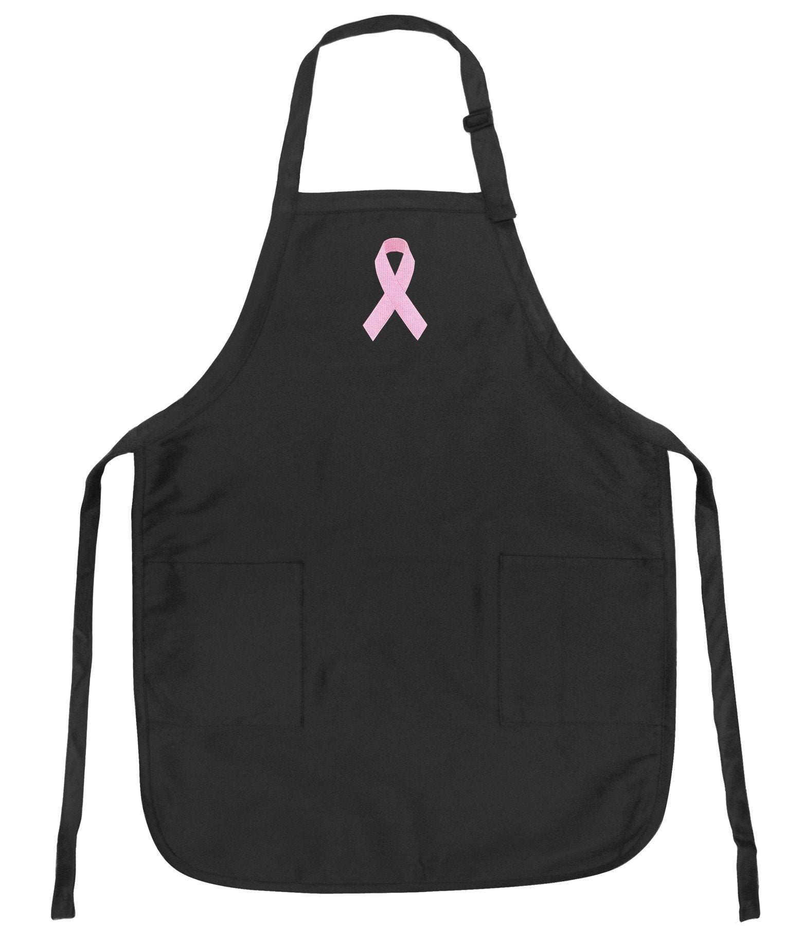 Pink Ribbon Apron Black Breast Cancer Awareness For Grilling, Barbecue, Kitchen