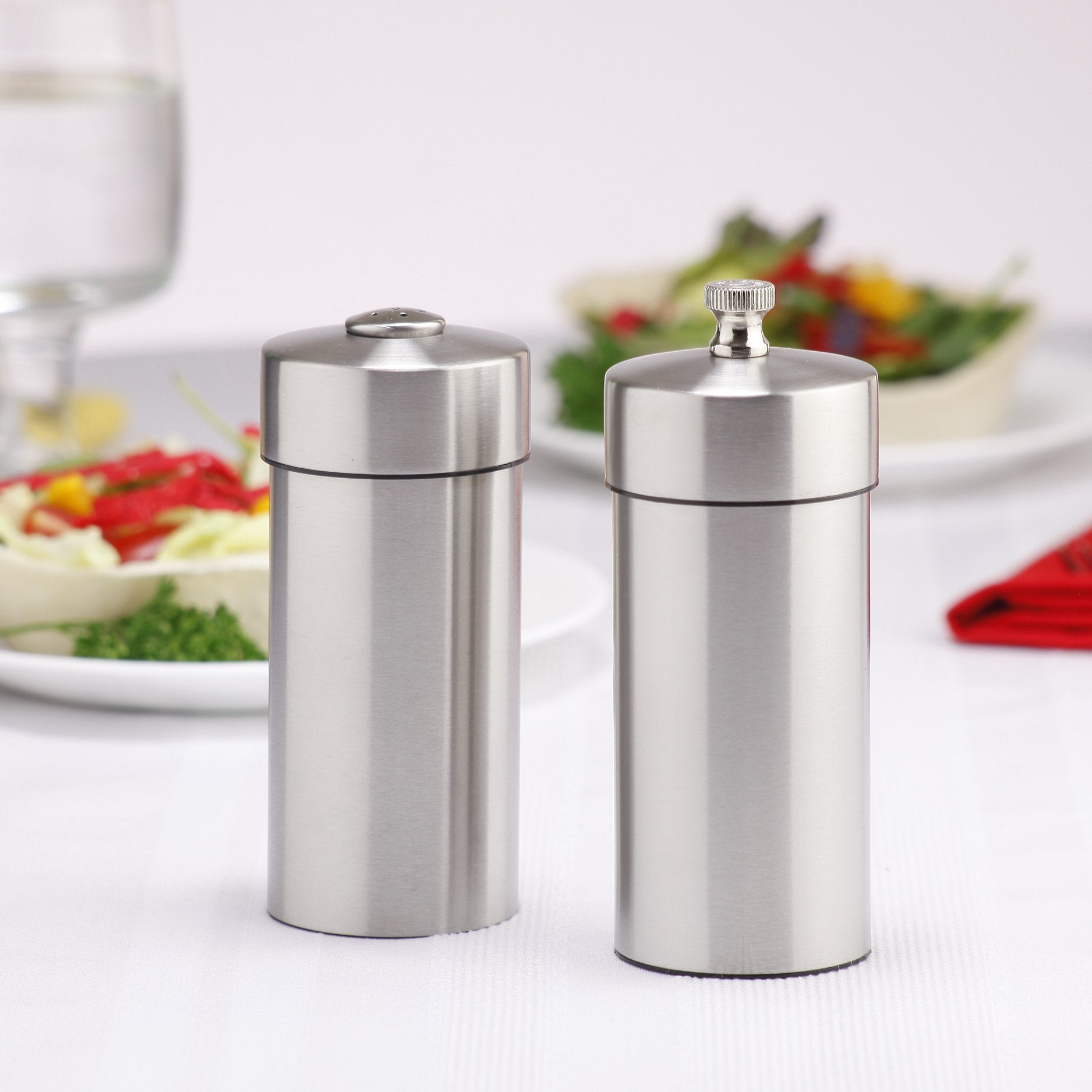Chef Specialties 5.5 Inch Futura Stainless Pepper Mill And Salt Shaker Set