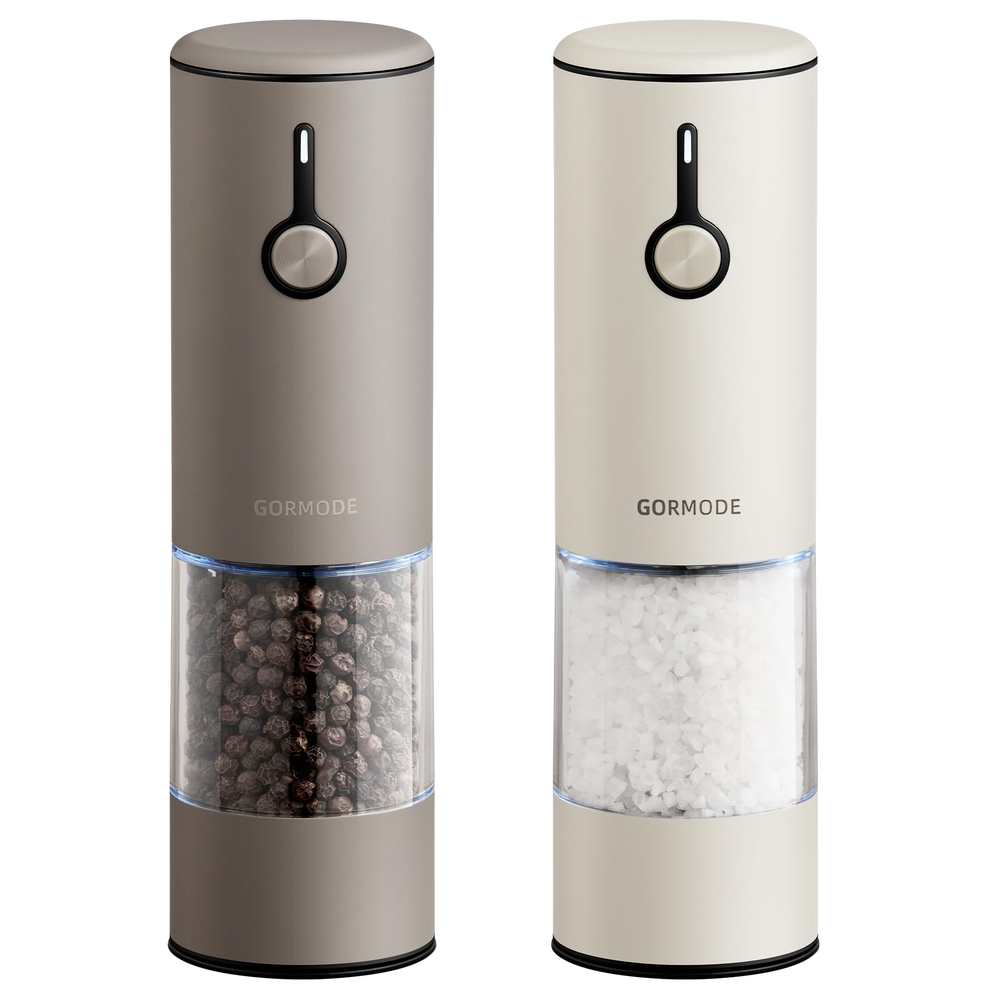 Stainless Steel Rechargeable Electric Salt and Pepper Grinder Set - USB Charging, One-Hand Electric Mill, Adjustable Coarseness,